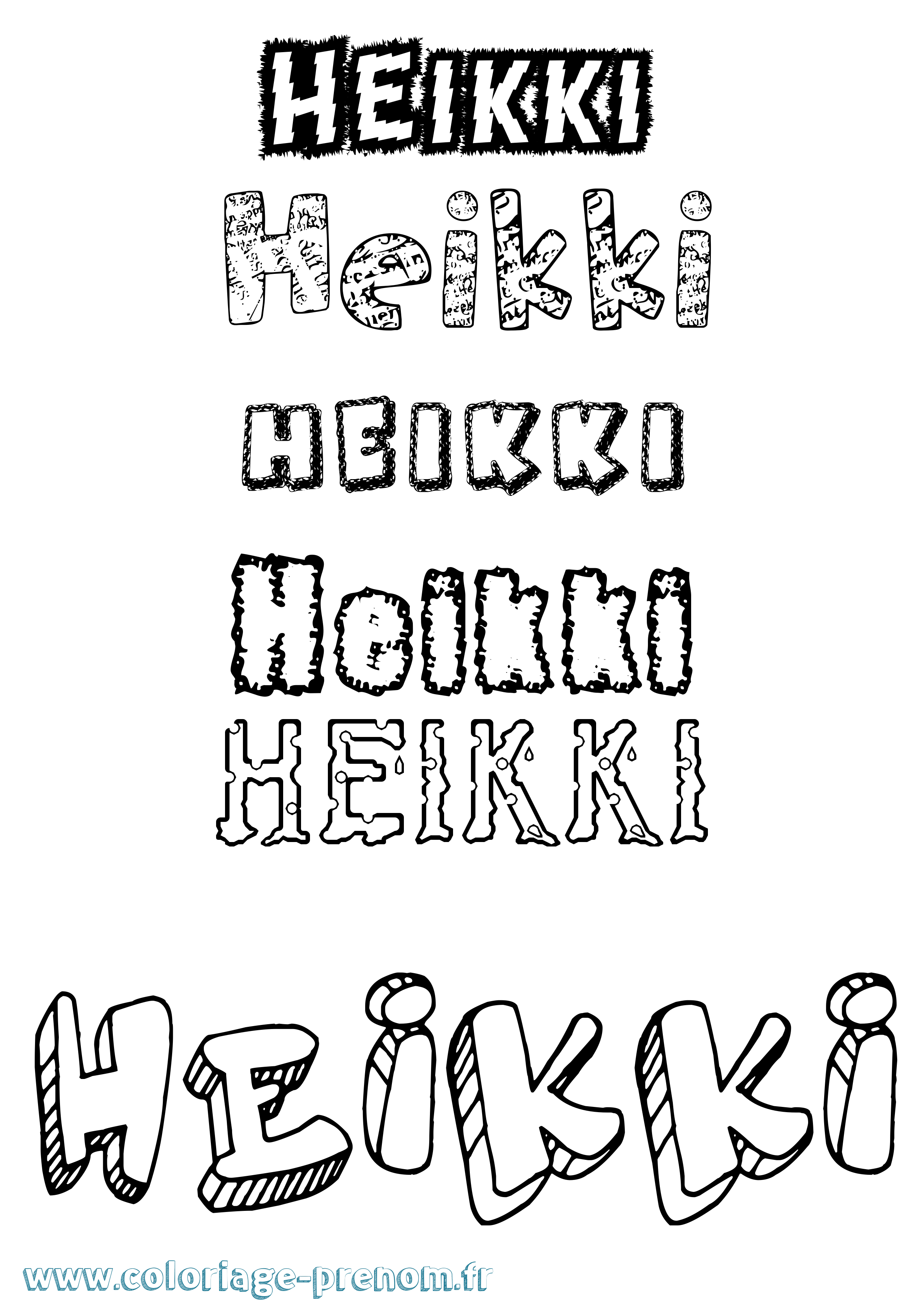Coloriage Heikki Destructuré Coloriage prénom Heikki Destructuré