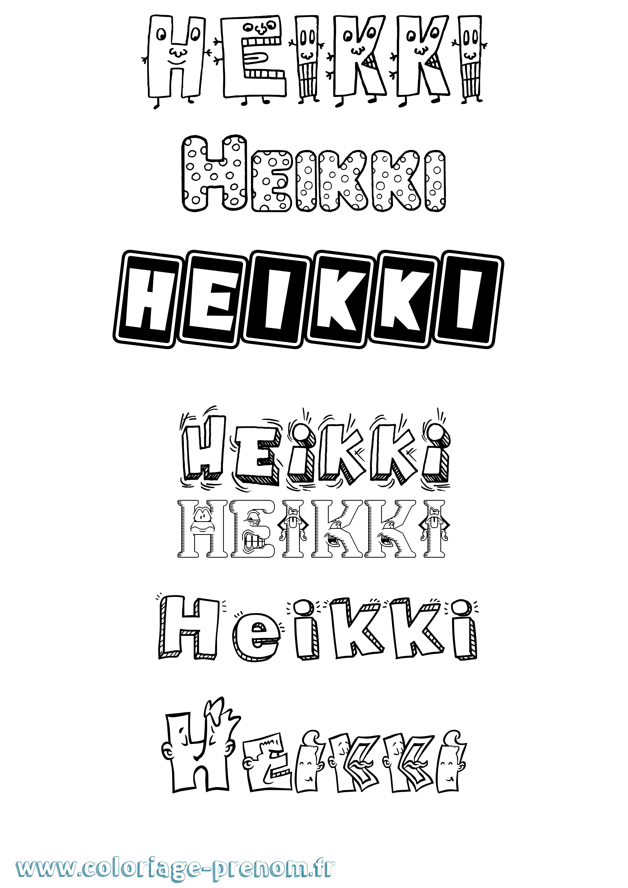 Coloriage Heikki Fun Coloriage prénom Heikki Fun