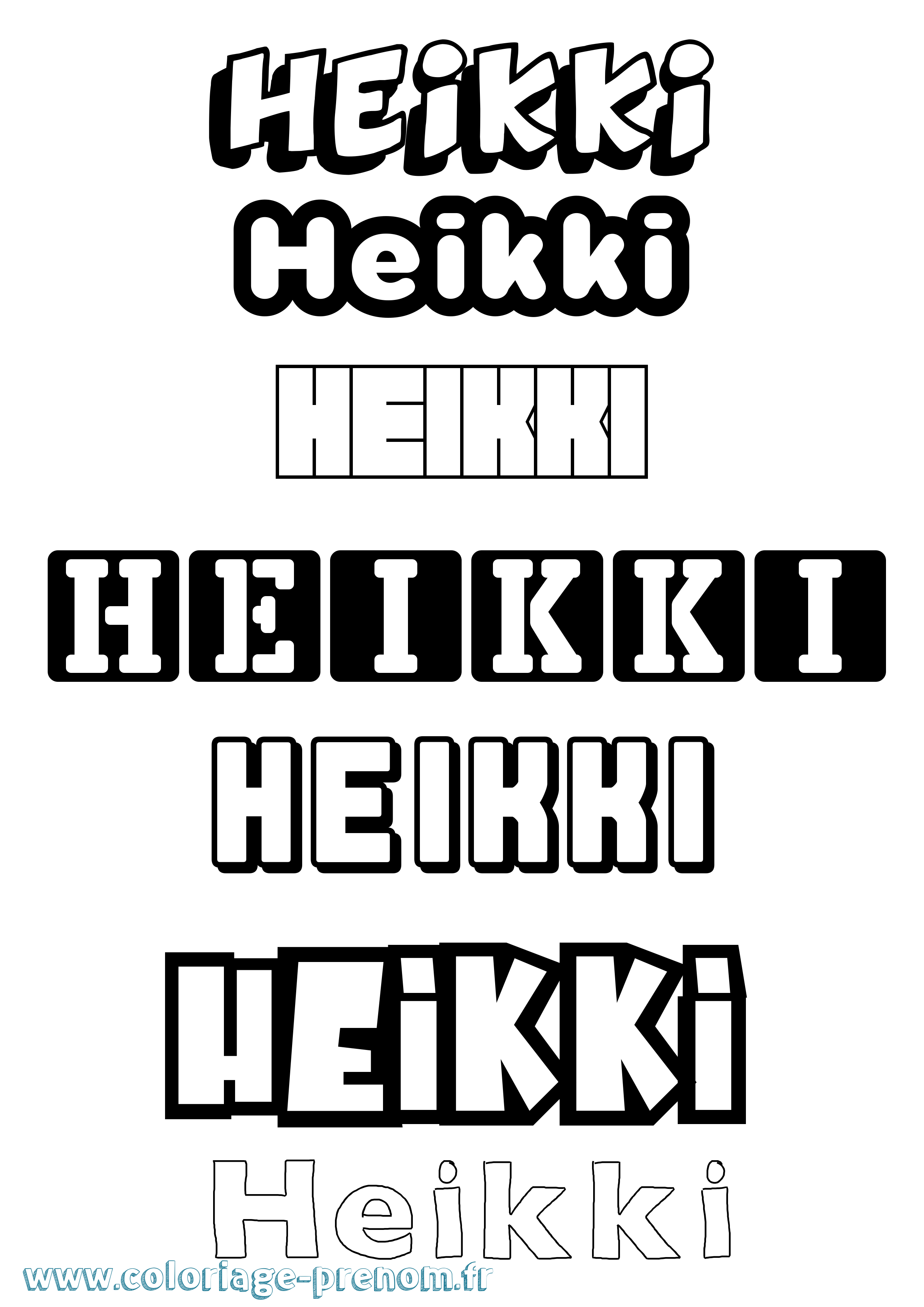 Coloriage Heikki Simple Coloriage prénom Heikki Simple
