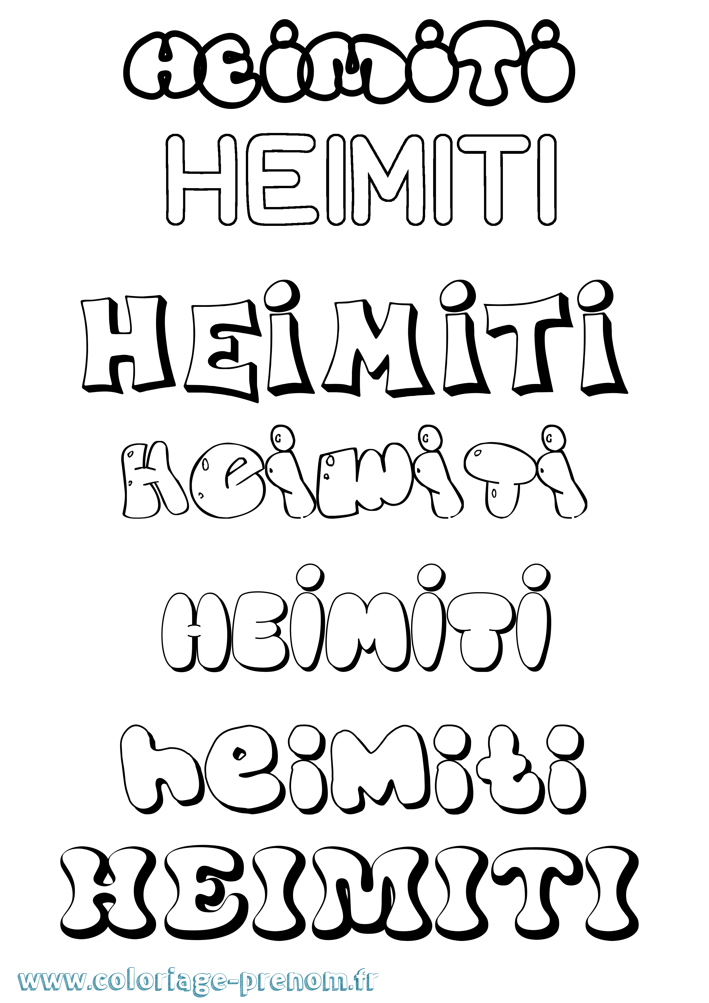Coloriage Heimiti Bubble Coloriage prénom Heimiti Bubble