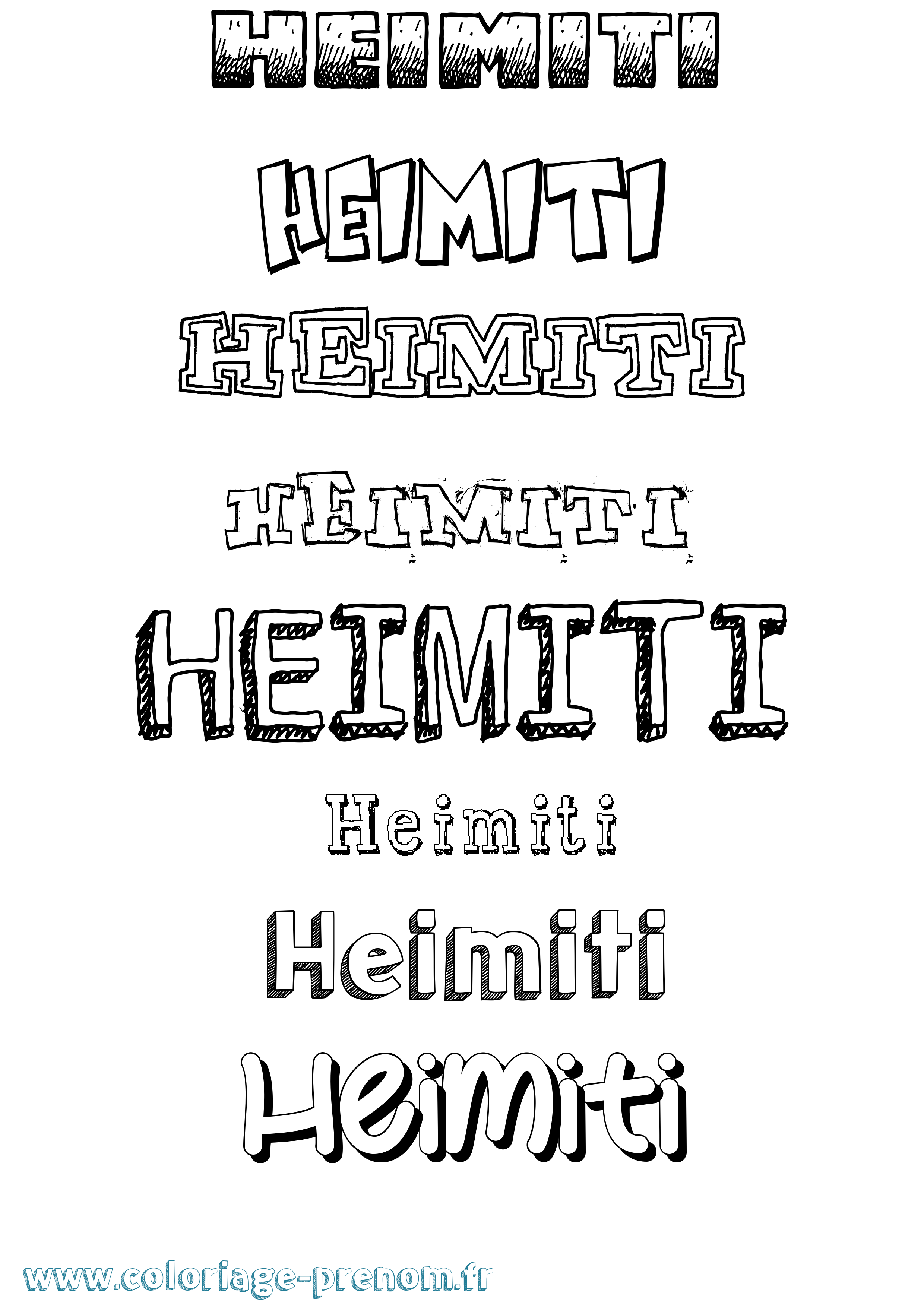 Coloriage Heimiti Dessiné Coloriage prénom Heimiti Dessiné