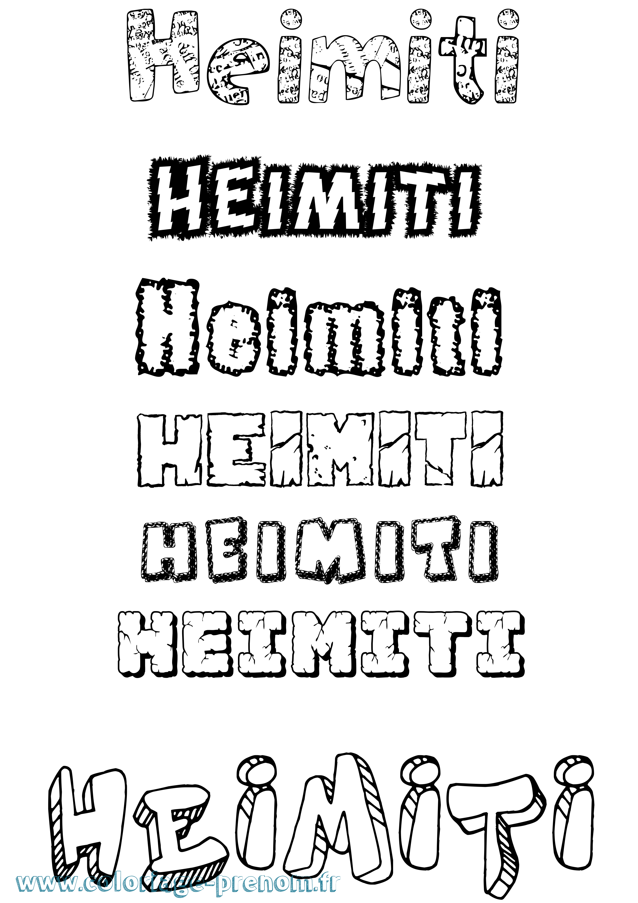 Coloriage Heimiti Destructuré Coloriage prénom Heimiti Destructuré