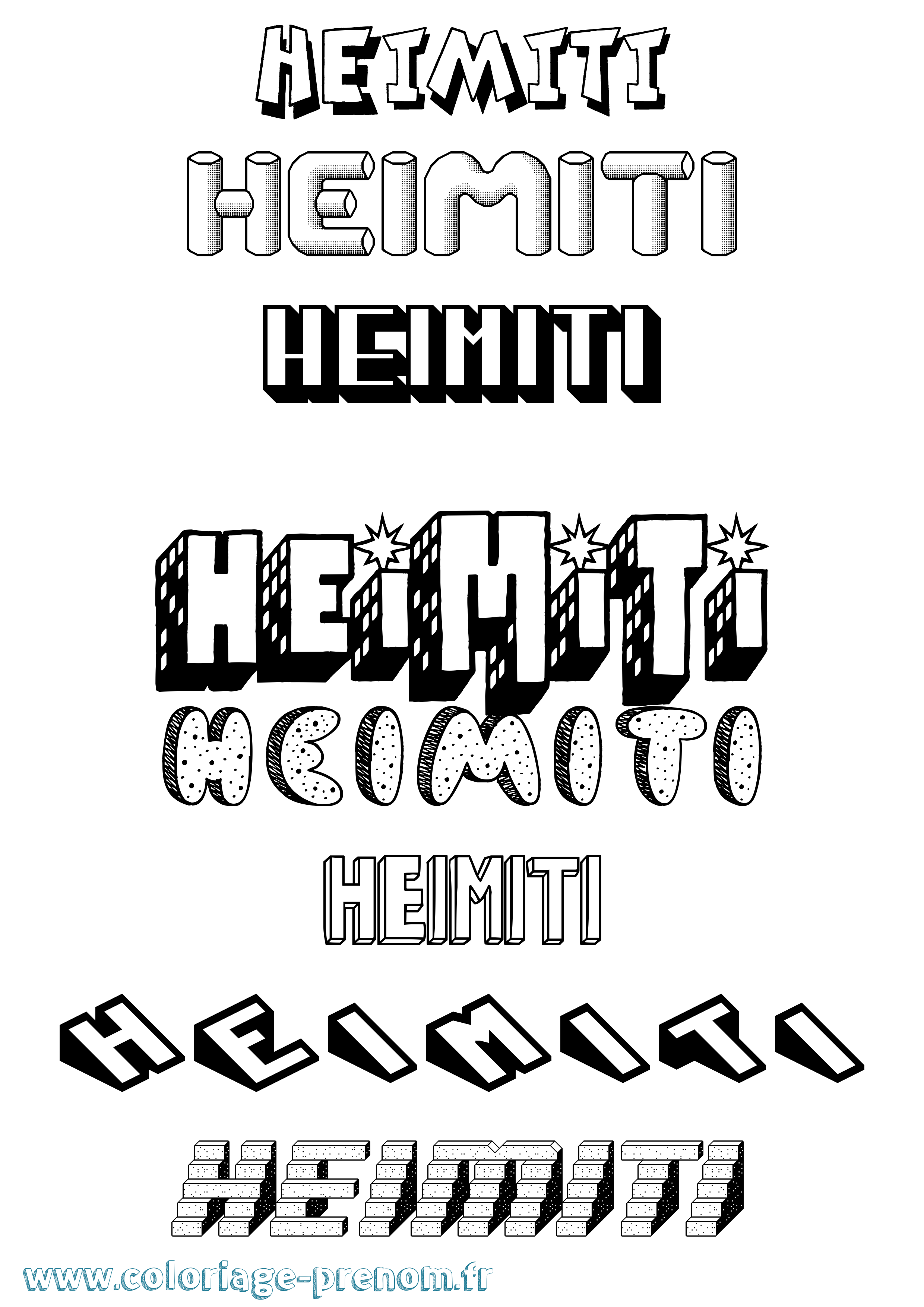 Coloriage Heimiti Effet 3D Coloriage prénom Heimiti Effet 3D