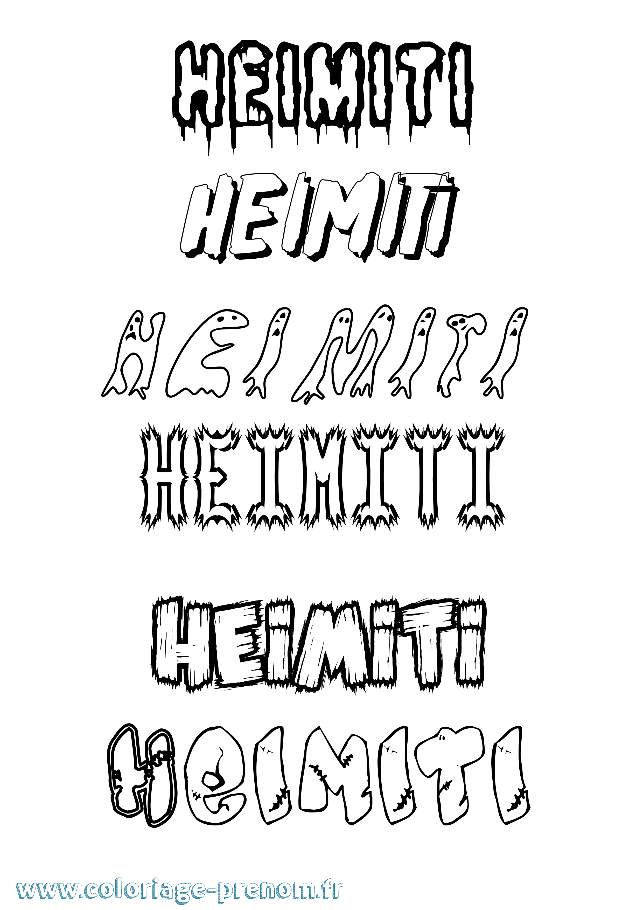 Coloriage Heimiti Frisson Coloriage prénom Heimiti Frisson