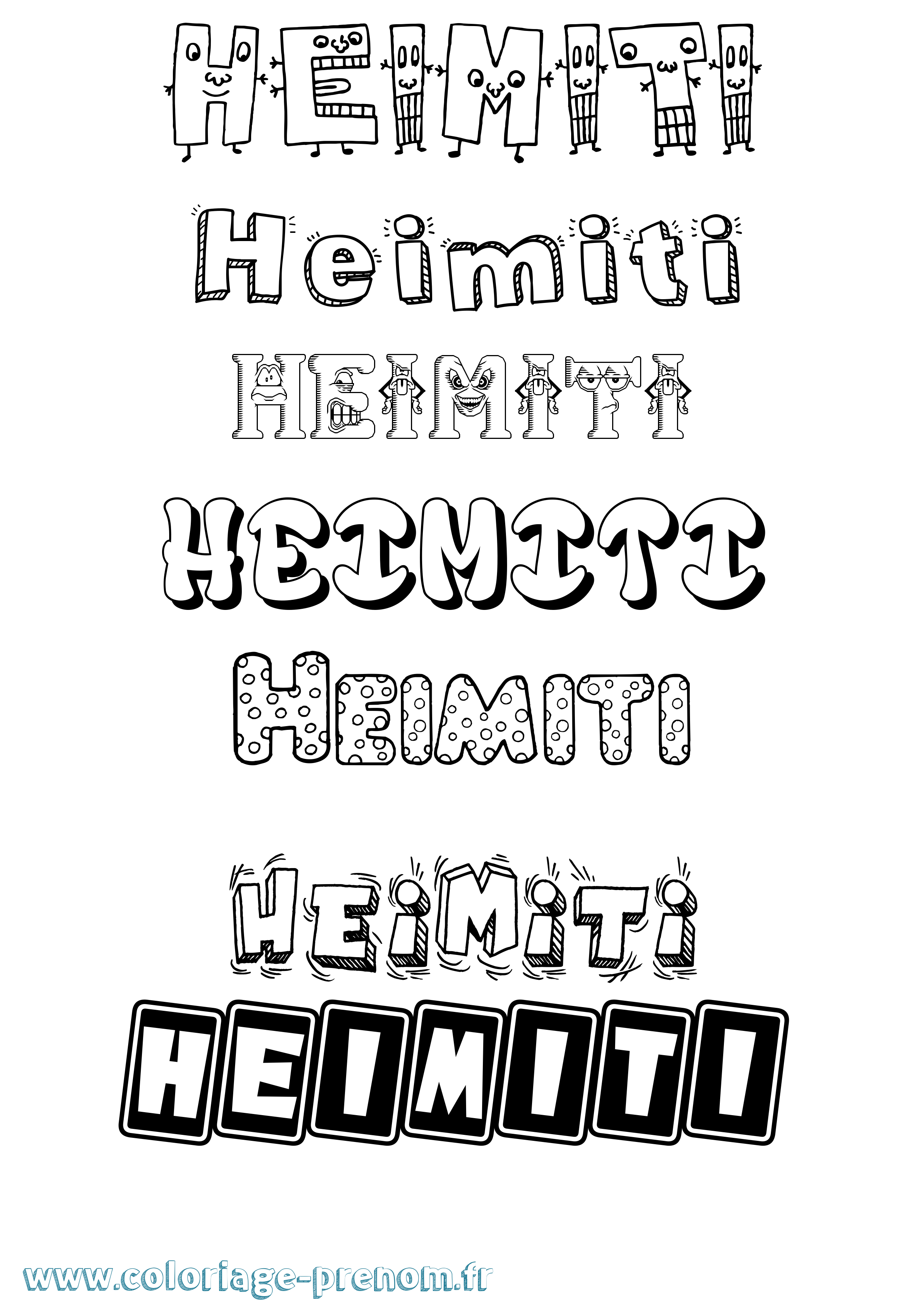 Coloriage Heimiti Fun Coloriage prénom Heimiti Fun