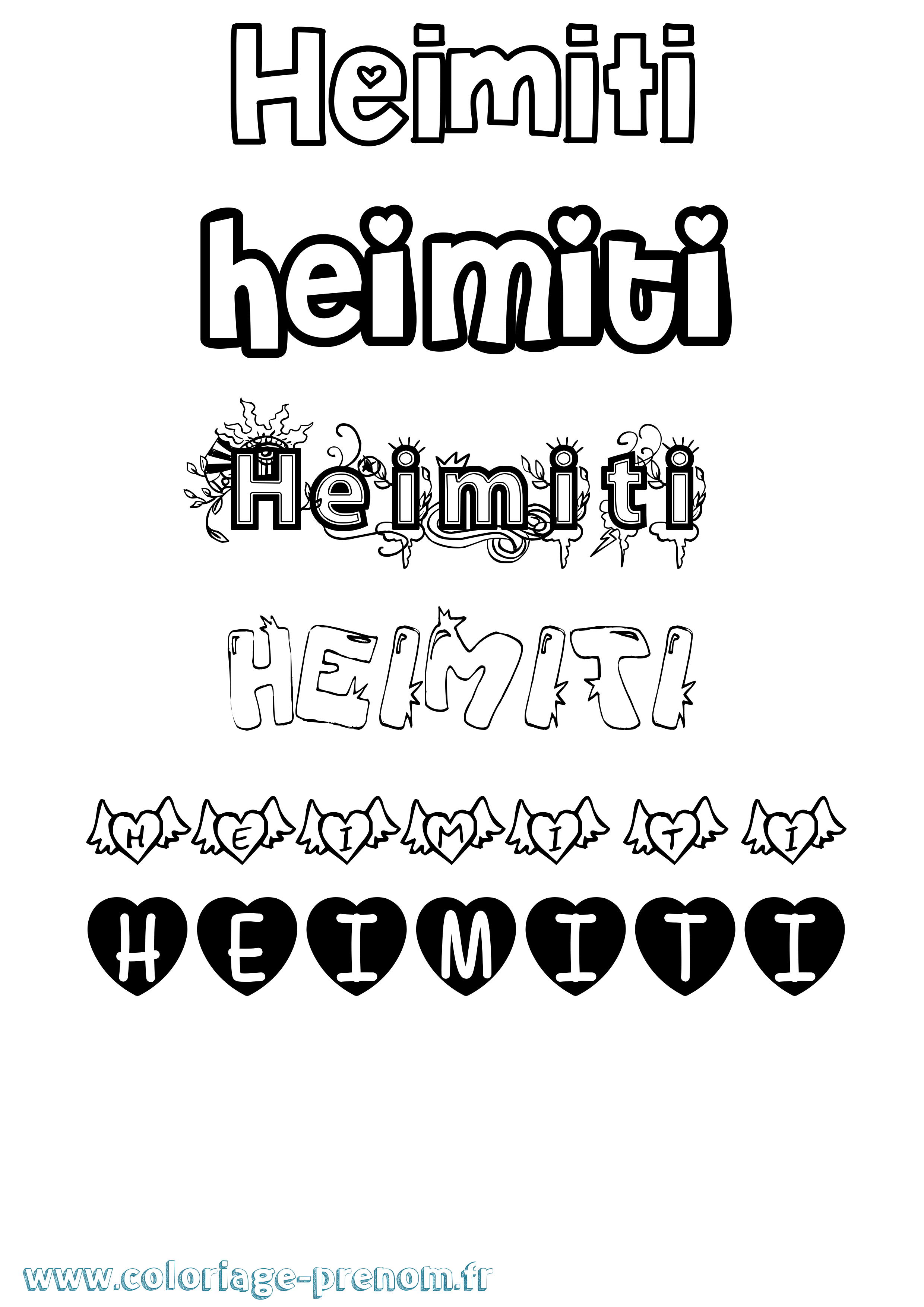 Coloriage Heimiti Girly Coloriage prénom Heimiti Girly