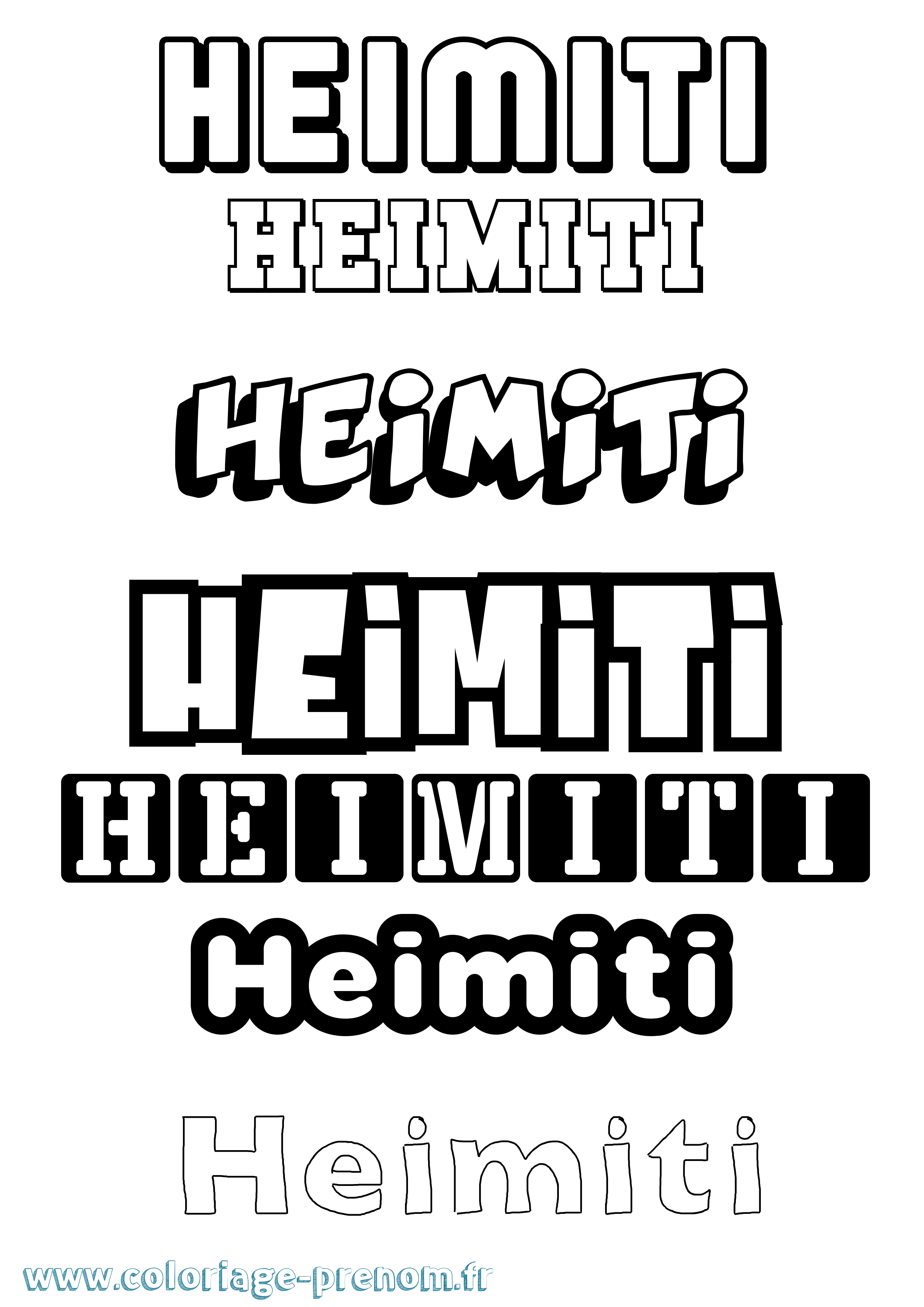 Coloriage Heimiti Simple Coloriage prénom Heimiti Simple
