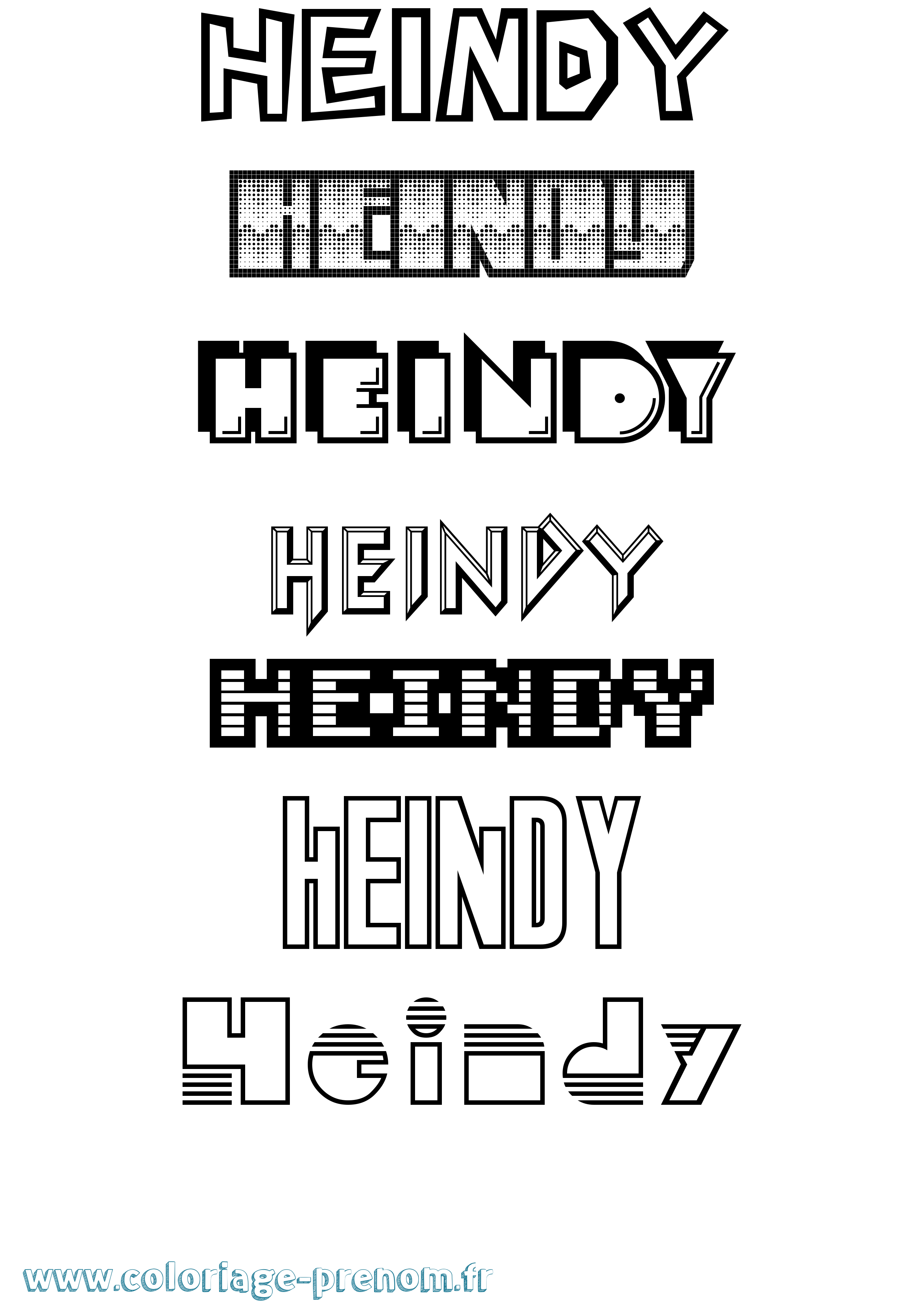 Coloriage Heindy Jeux Vidéos Coloriage prénom Heindy Jeux Vidéos