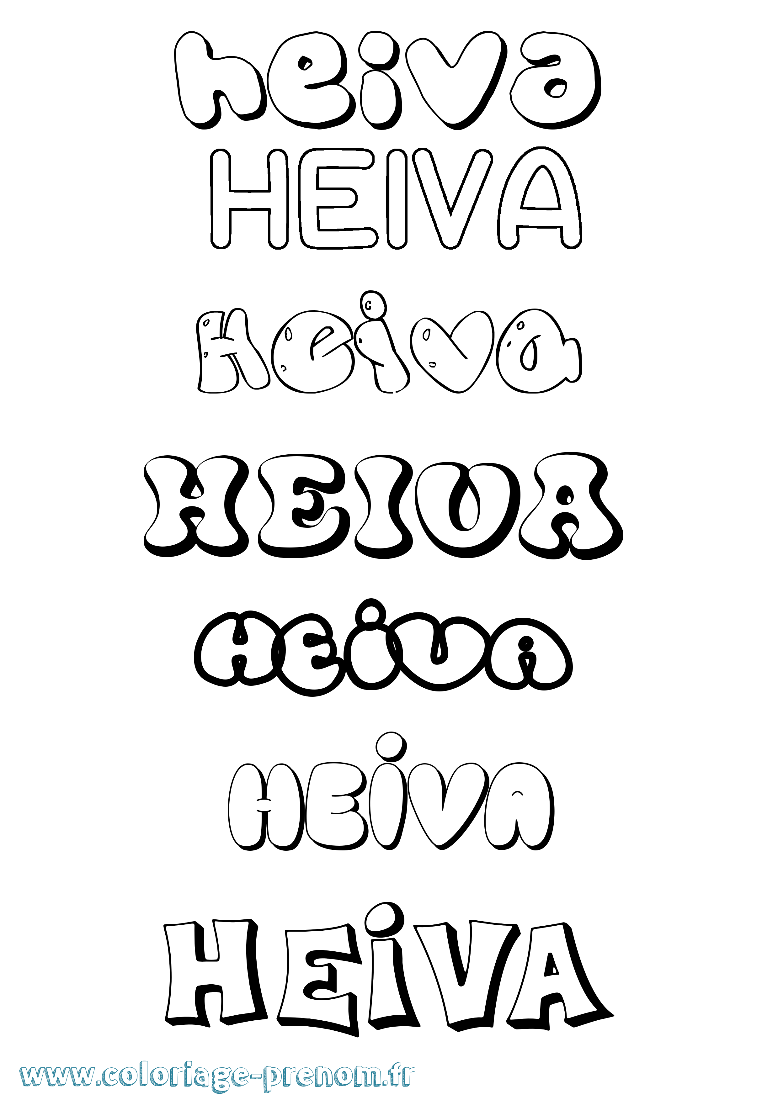Coloriage Heiva Bubble Coloriage prénom Heiva Bubble