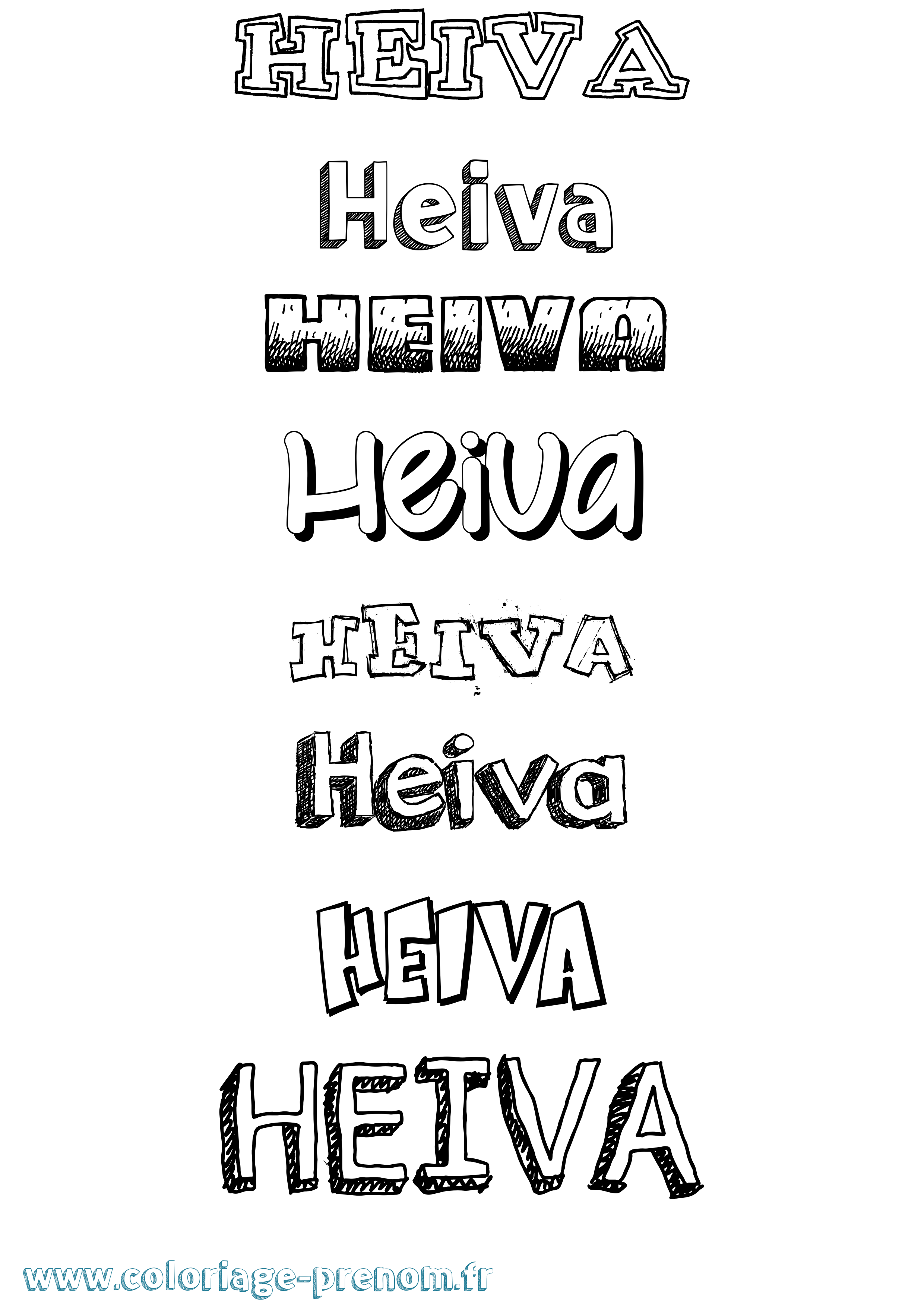 Coloriage Heiva Dessiné Coloriage prénom Heiva Dessiné