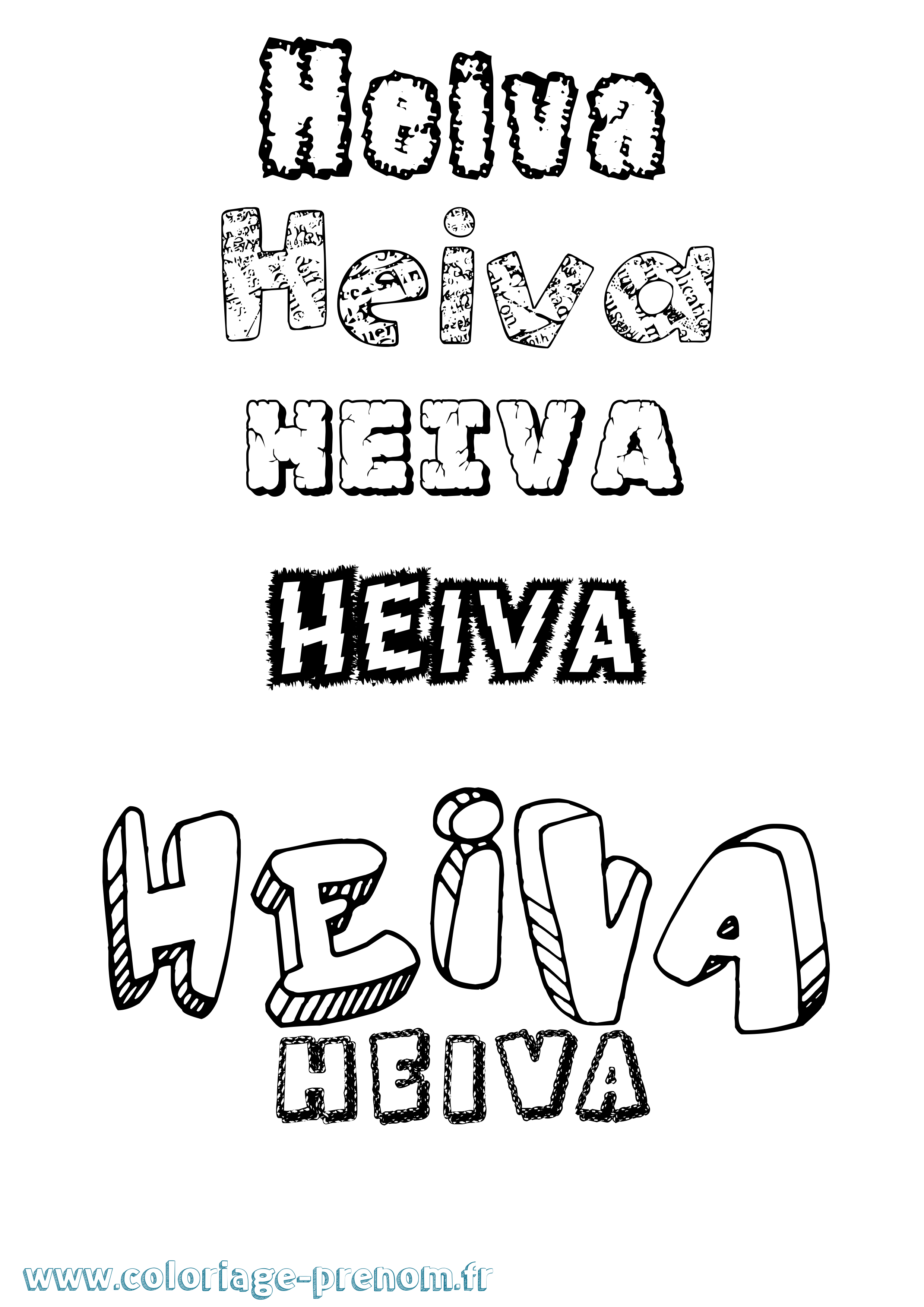 Coloriage Heiva Destructuré Coloriage prénom Heiva Destructuré