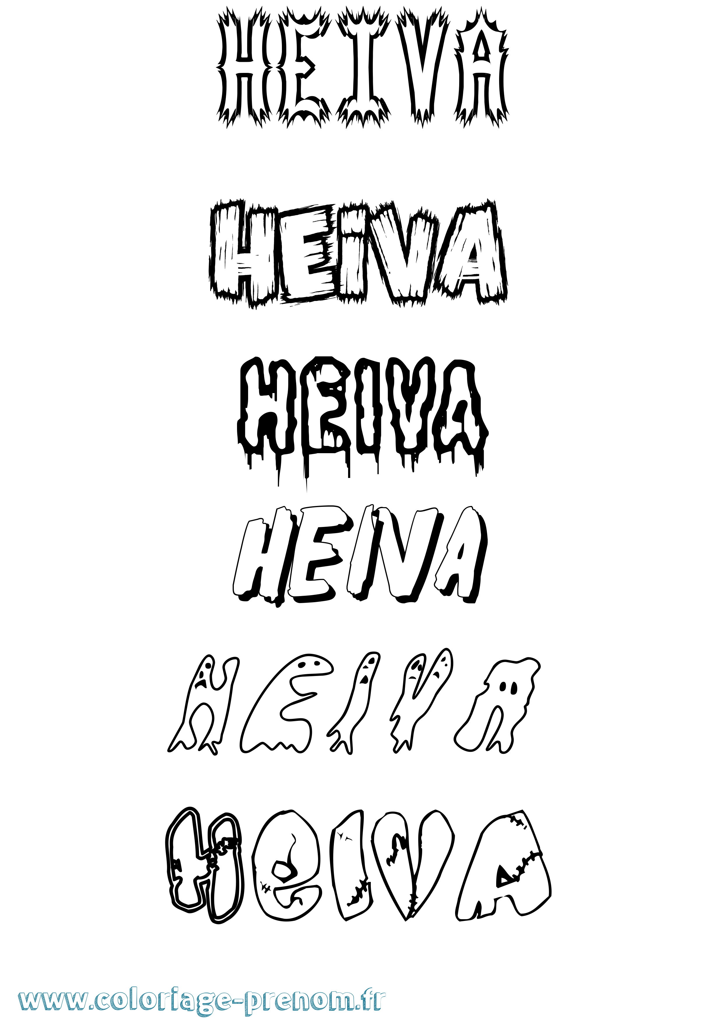 Coloriage Heiva Frisson Coloriage prénom Heiva Frisson