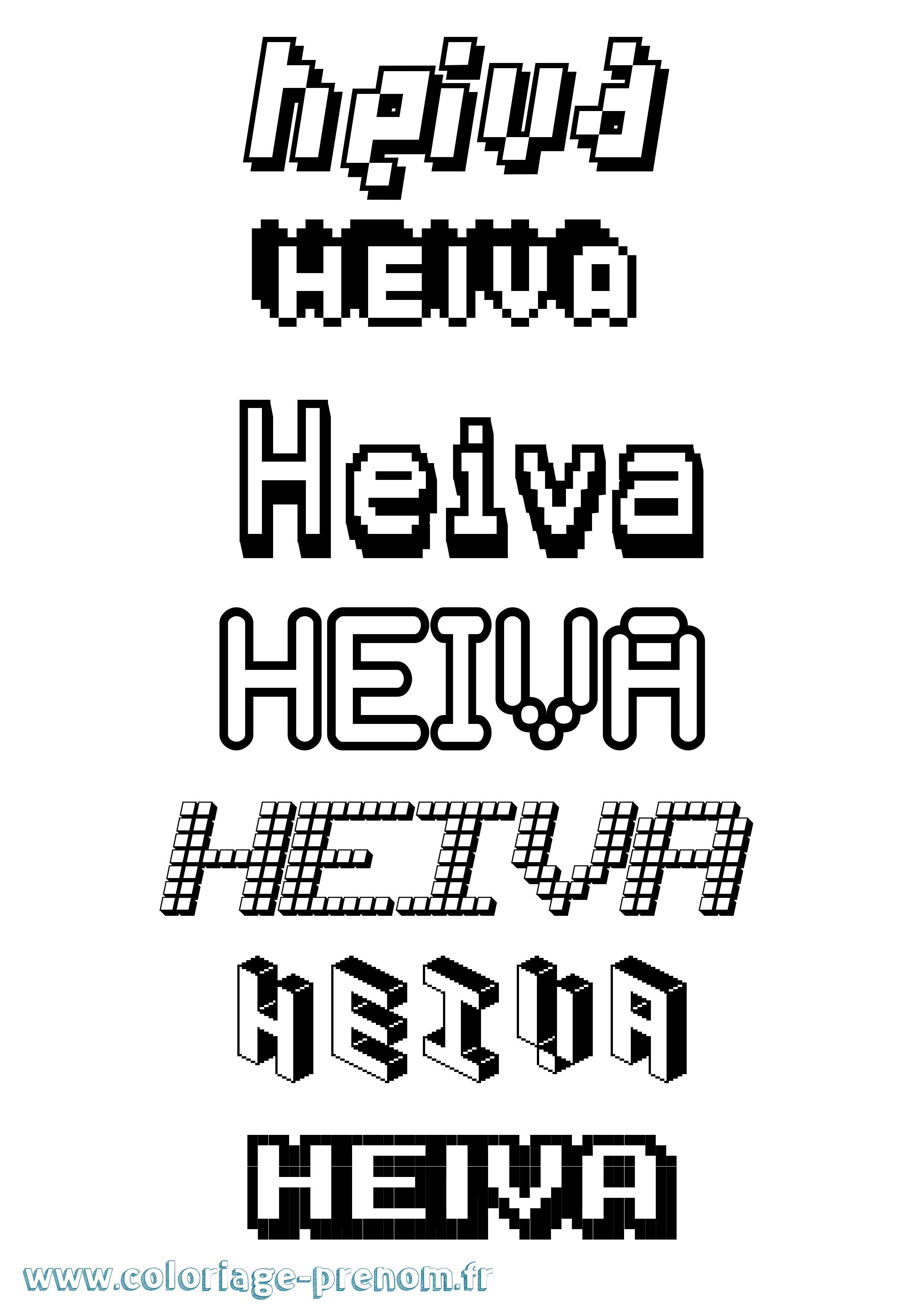 Coloriage Heiva Pixel Coloriage prénom Heiva Pixel