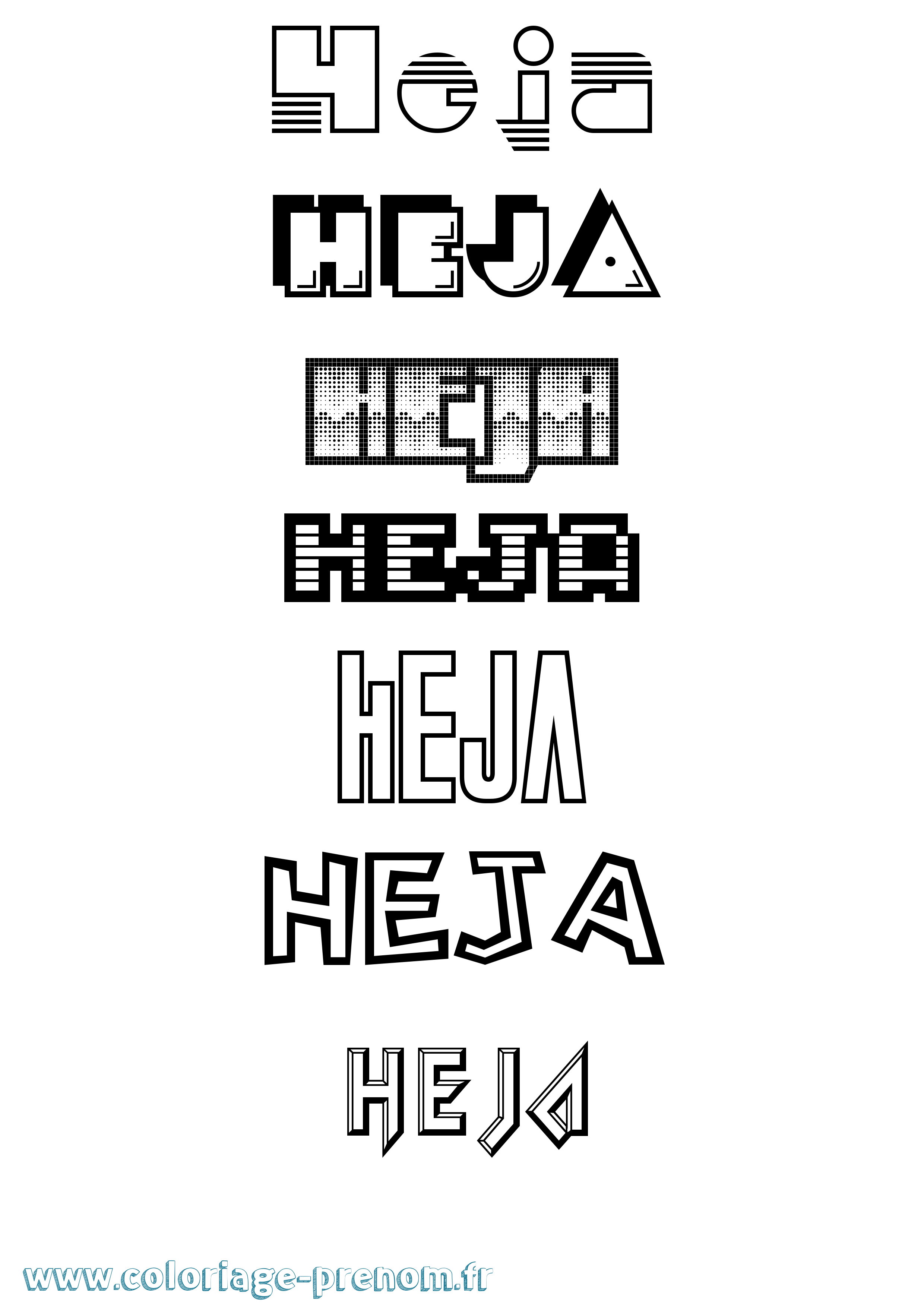 Coloriage Heja Jeux Vidéos Coloriage prénom Heja Jeux Vidéos