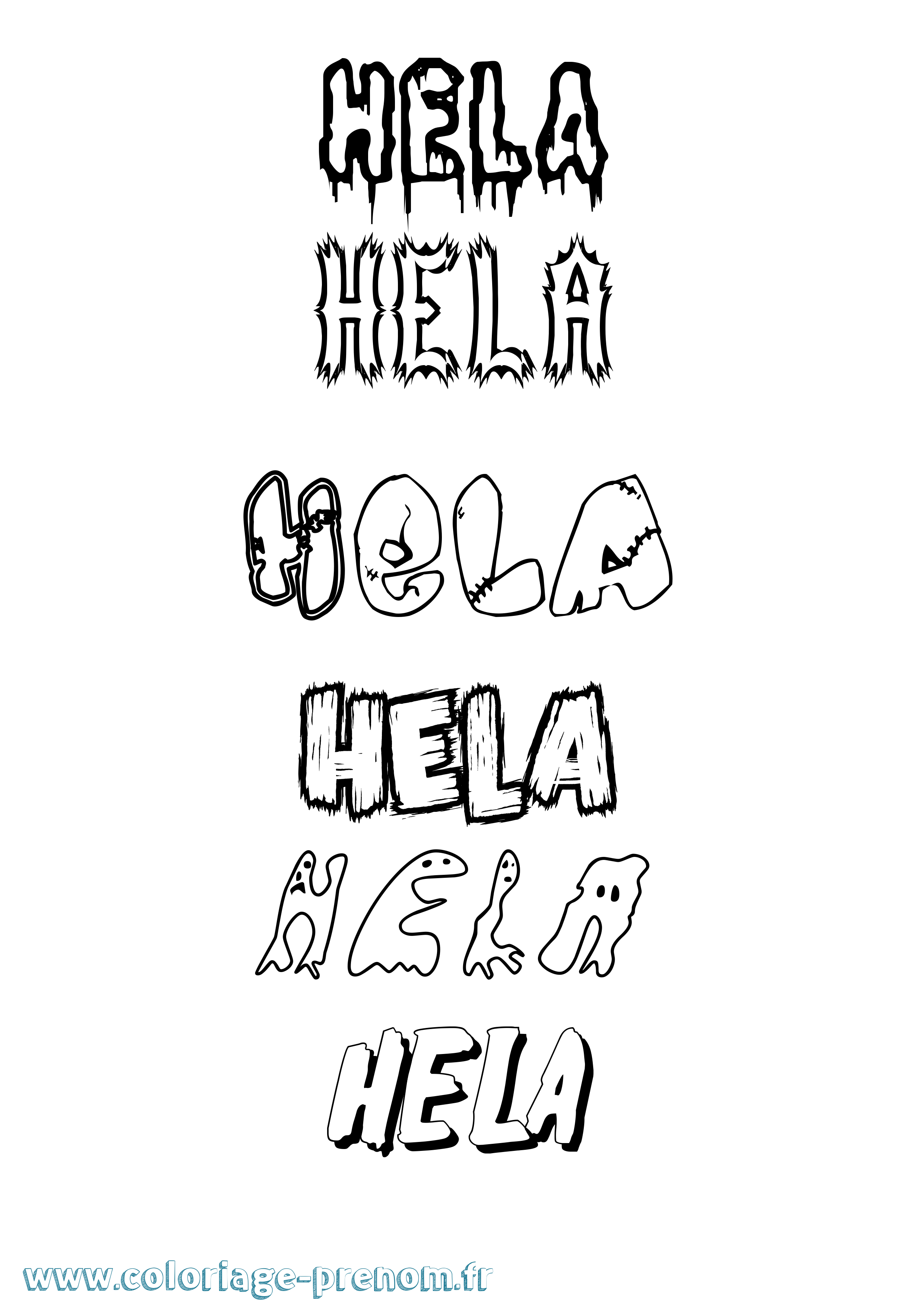 Coloriage Hela Frisson Coloriage prénom Hela Frisson