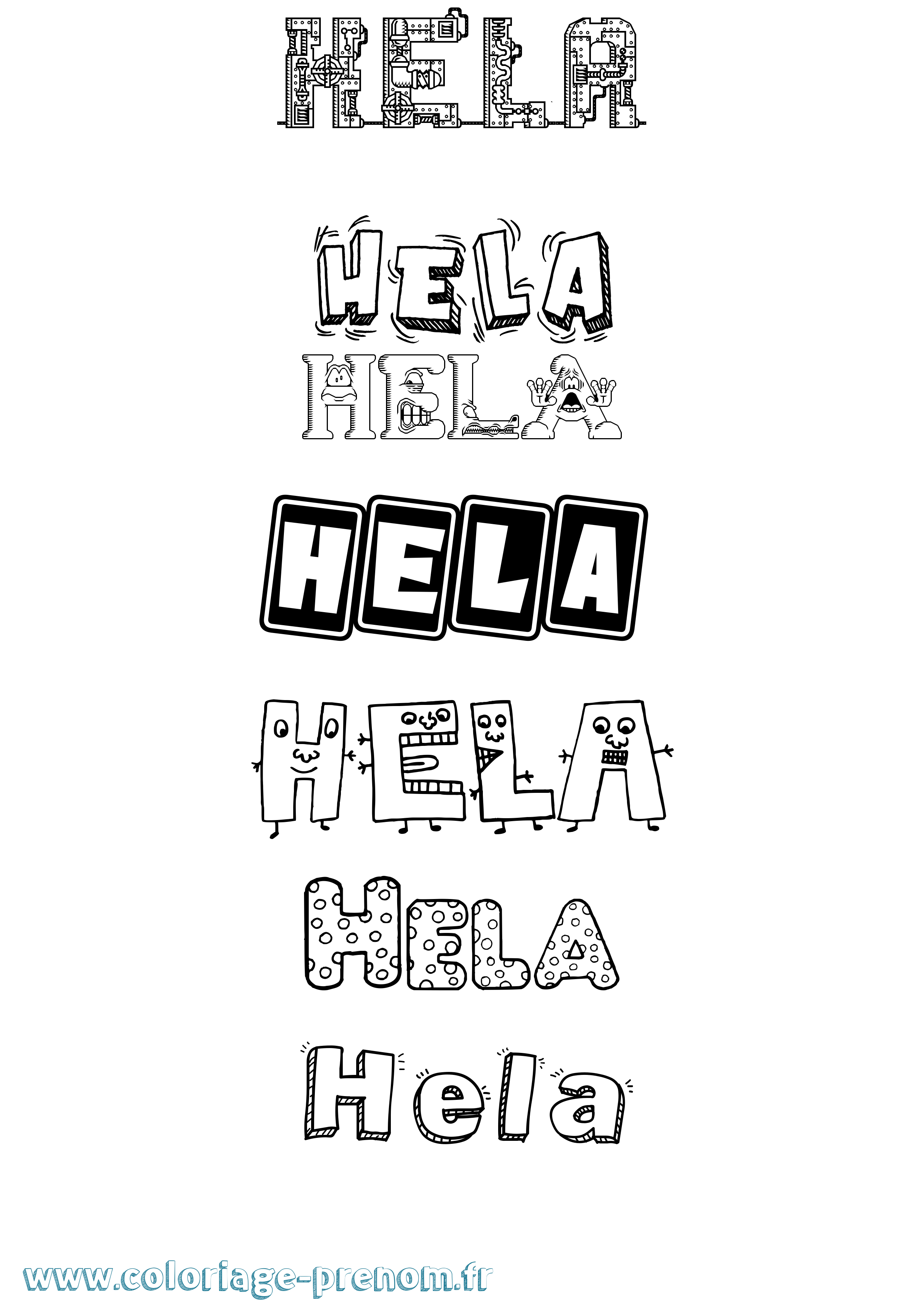 Coloriage Hela Fun Coloriage prénom Hela Fun