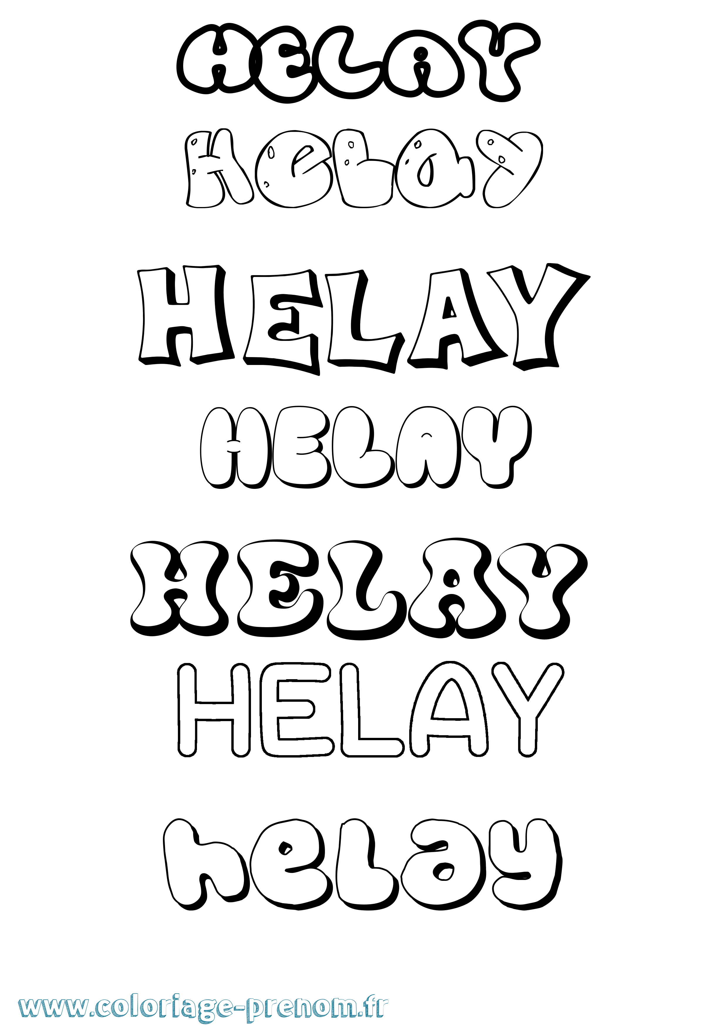 Coloriage Helay Bubble Coloriage prénom Helay Bubble