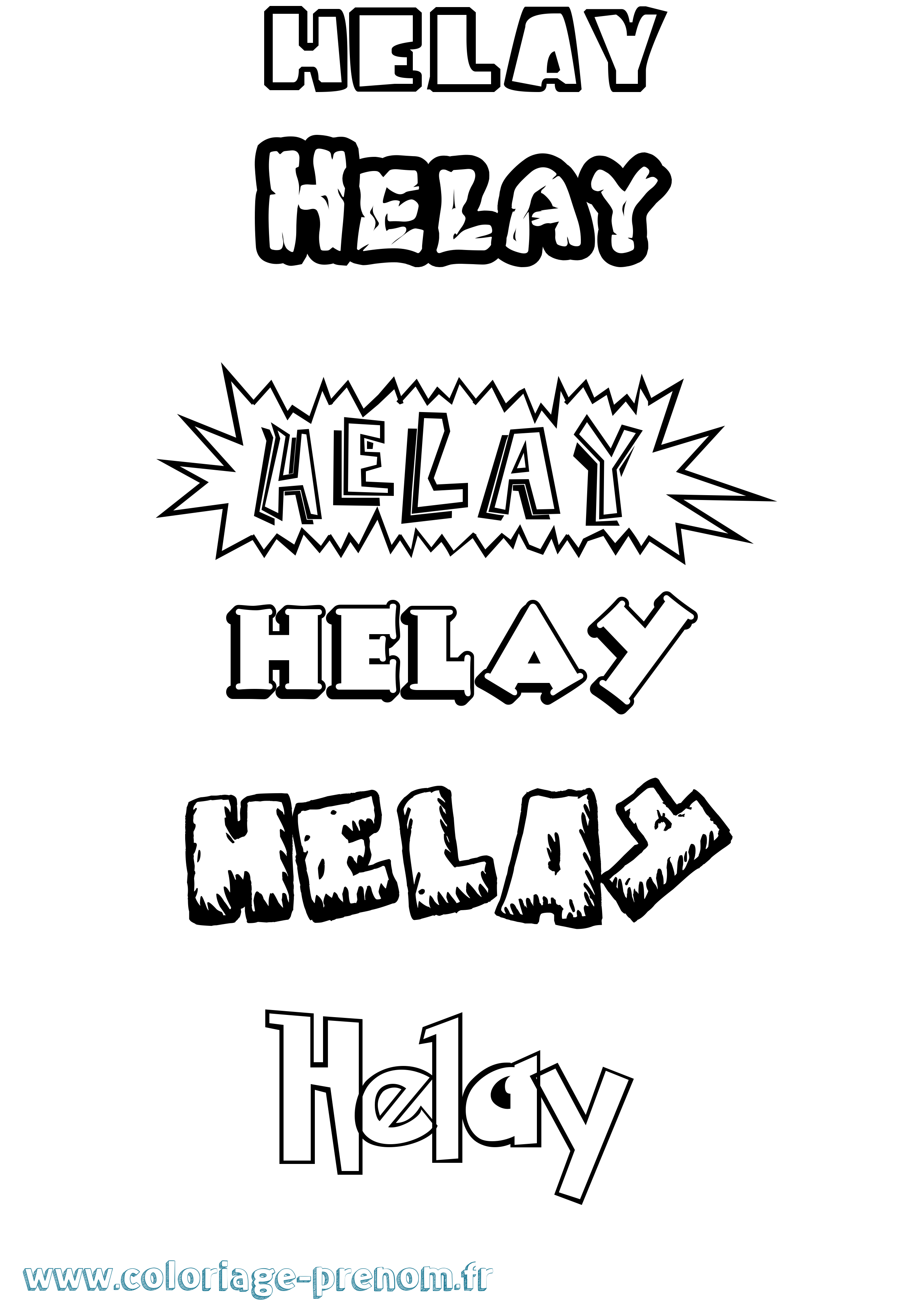 Coloriage Helay Dessin Animé Coloriage prénom Helay Dessin Animé