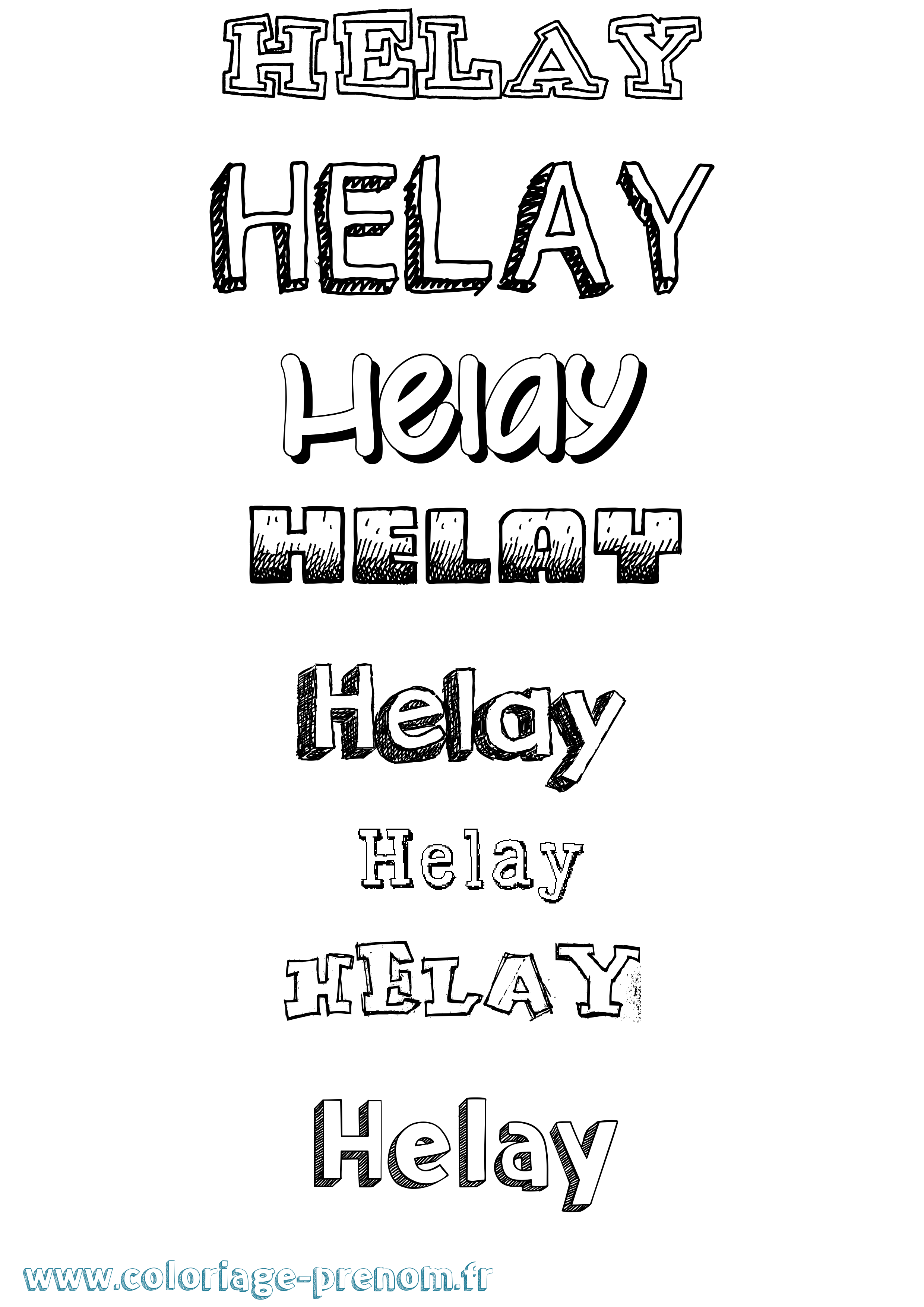 Coloriage Helay Dessiné Coloriage prénom Helay Dessiné