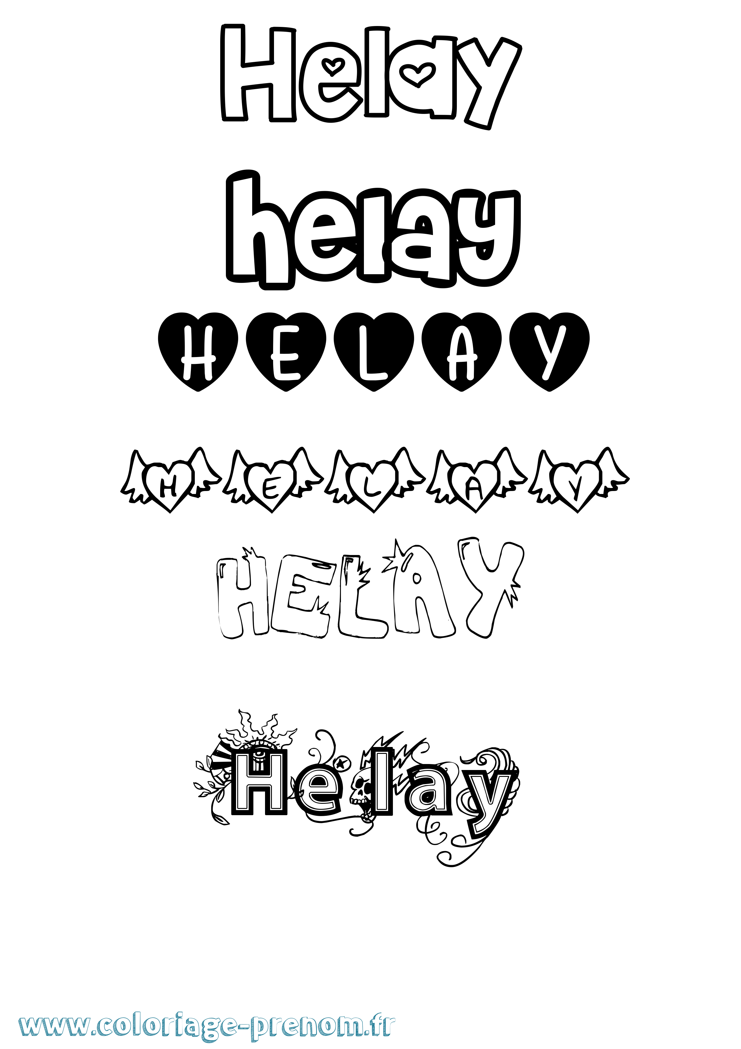 Coloriage Helay Girly Coloriage prénom Helay Girly