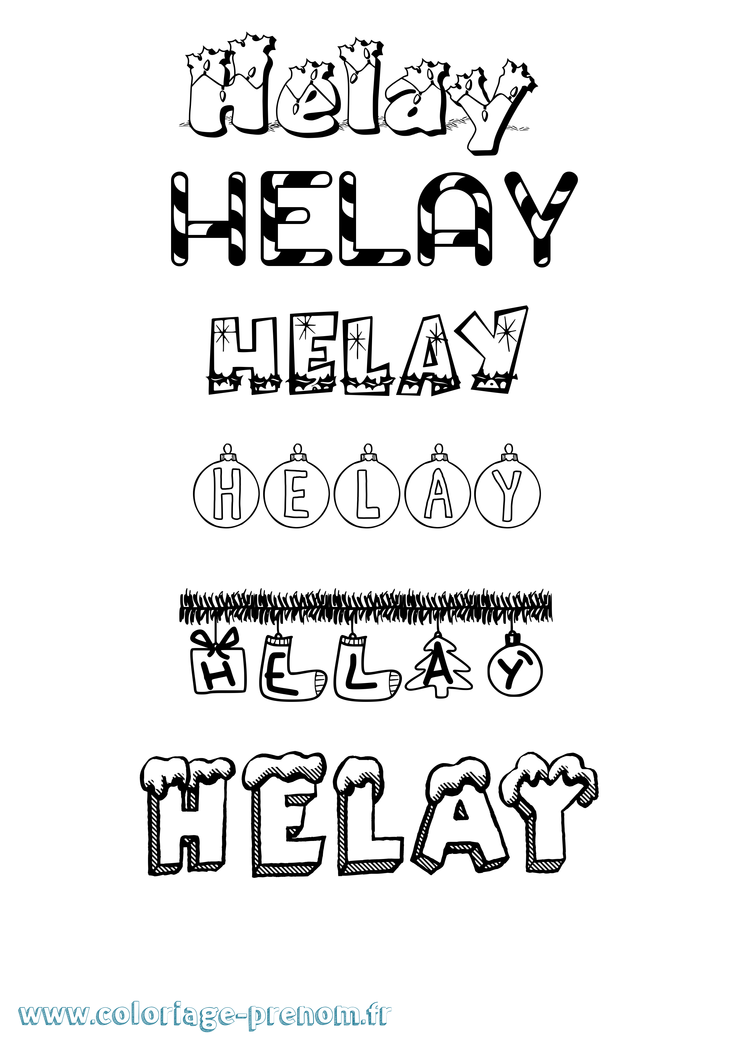 Coloriage Helay Noël Coloriage prénom Helay Noël