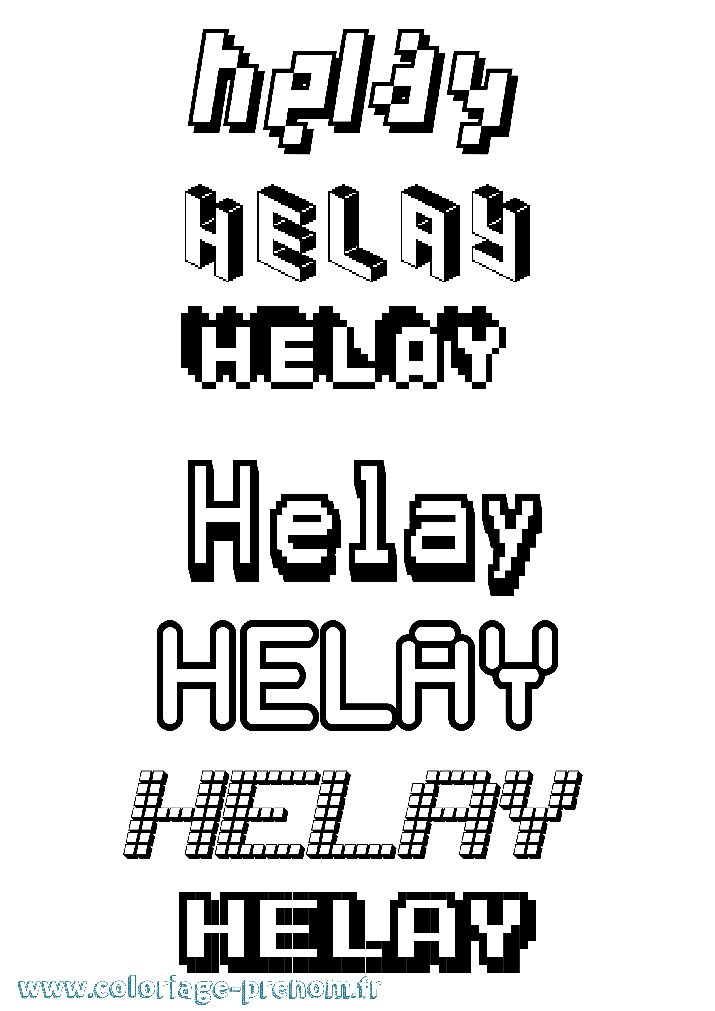 Coloriage Helay Pixel Coloriage prénom Helay Pixel
