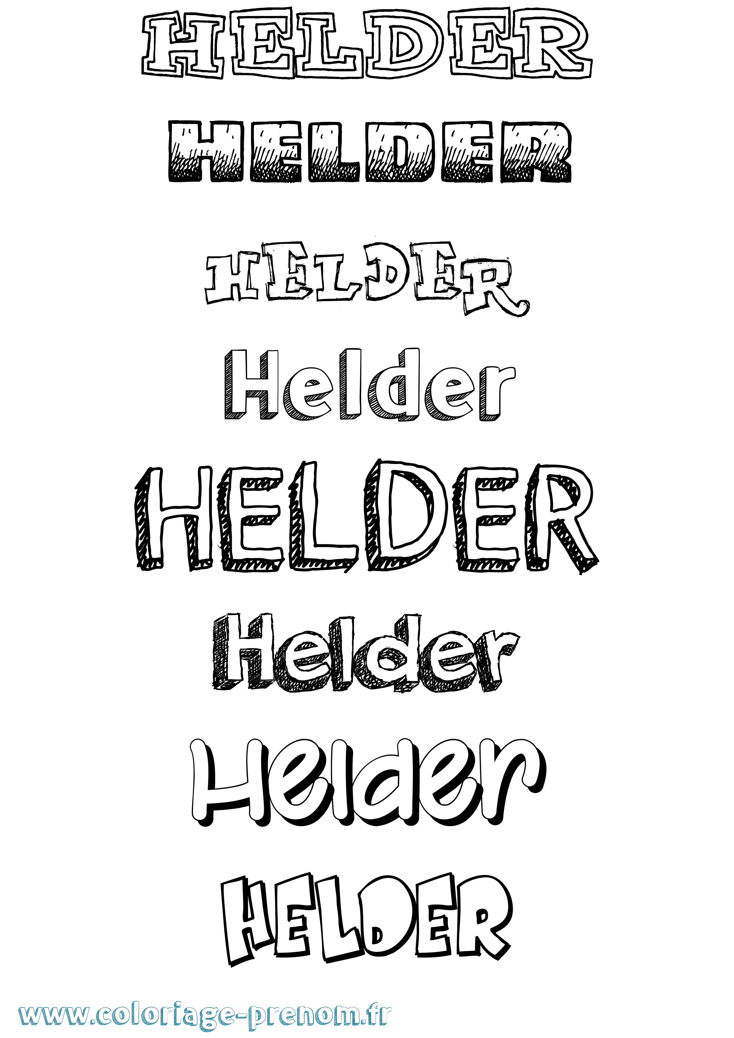 Coloriage Helder Dessiné Coloriage prénom Helder Dessiné