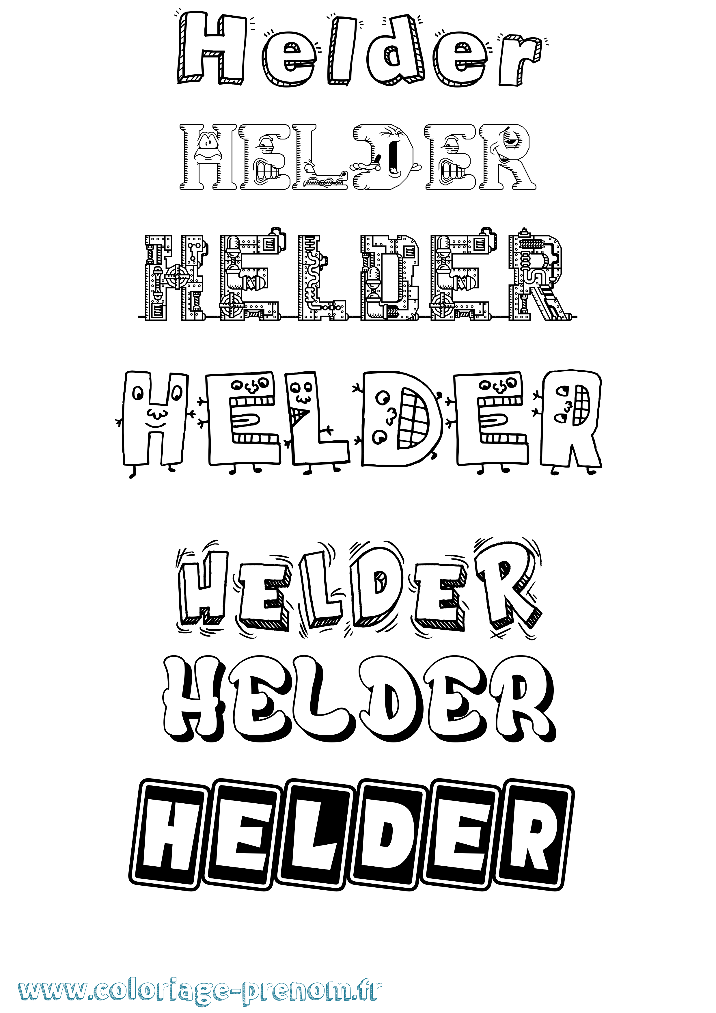Coloriage Helder Fun Coloriage prénom Helder Fun