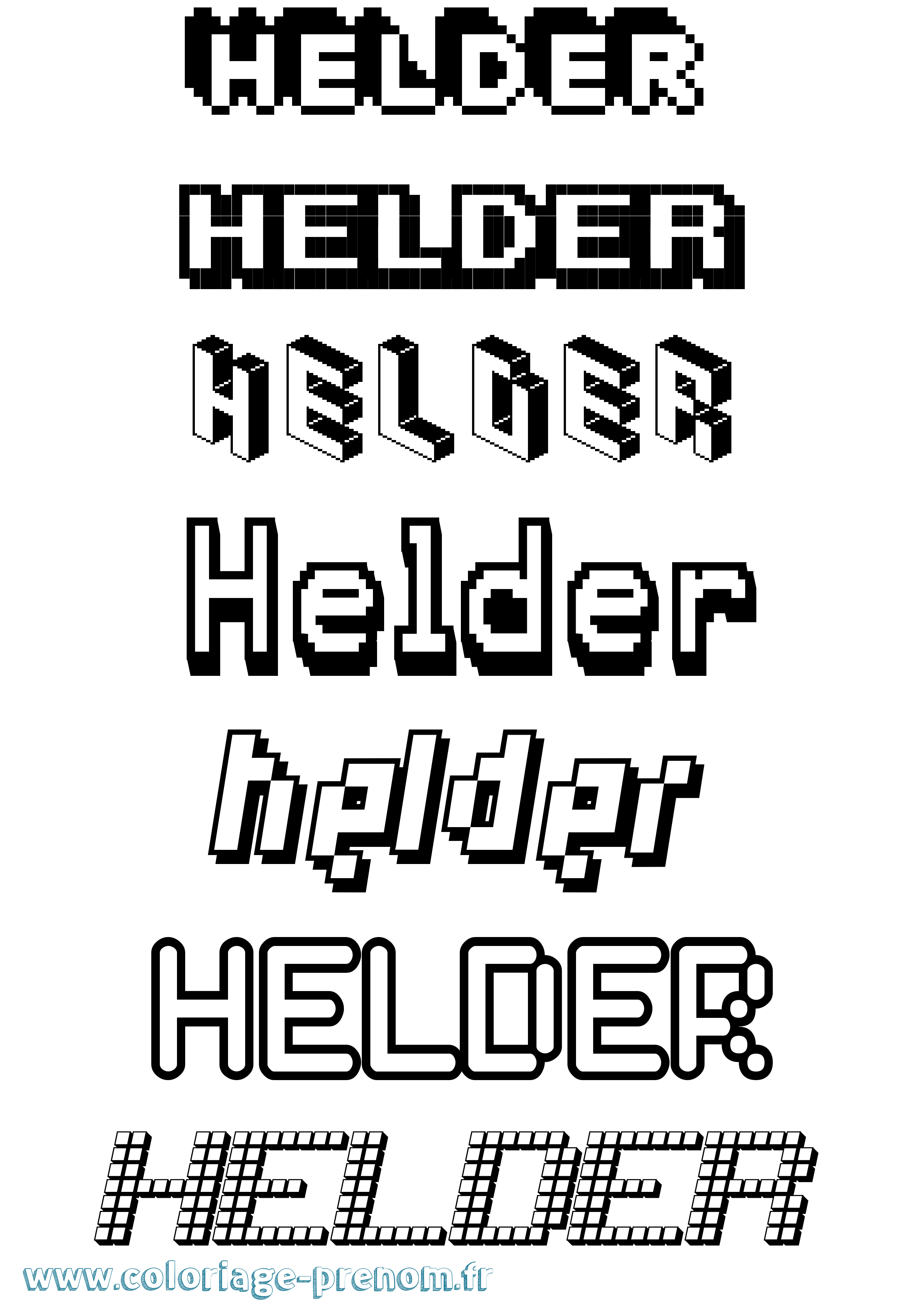 Coloriage Helder Pixel Coloriage prénom Helder Pixel