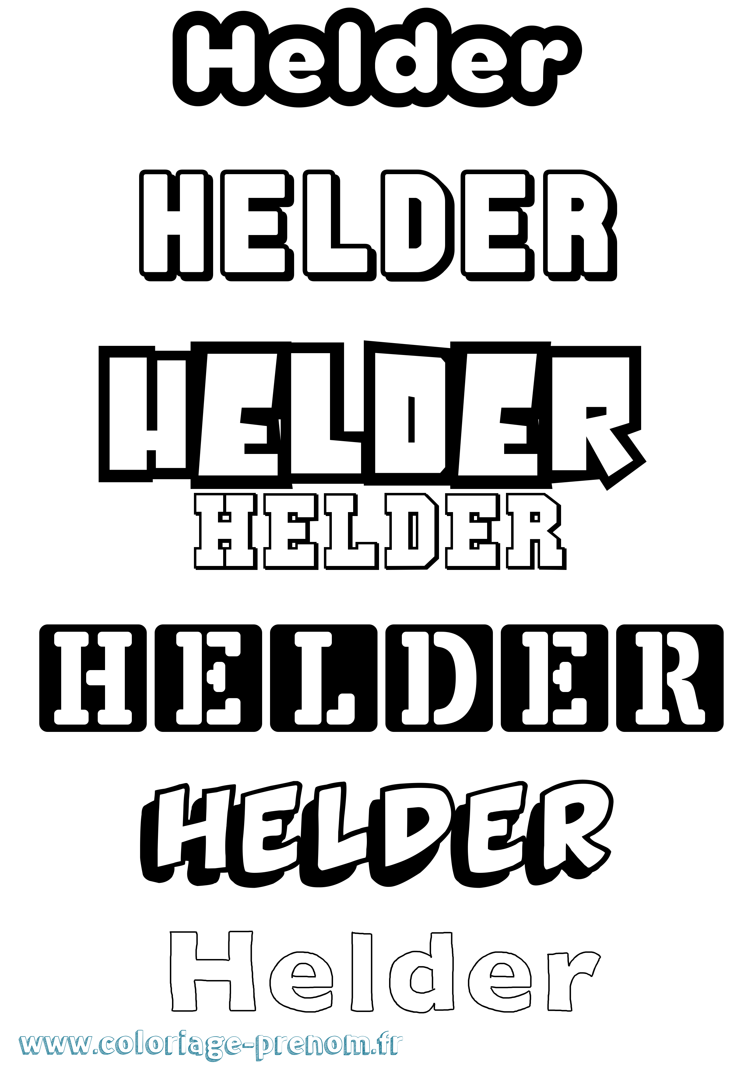 Coloriage Helder Simple Coloriage prénom Helder Simple