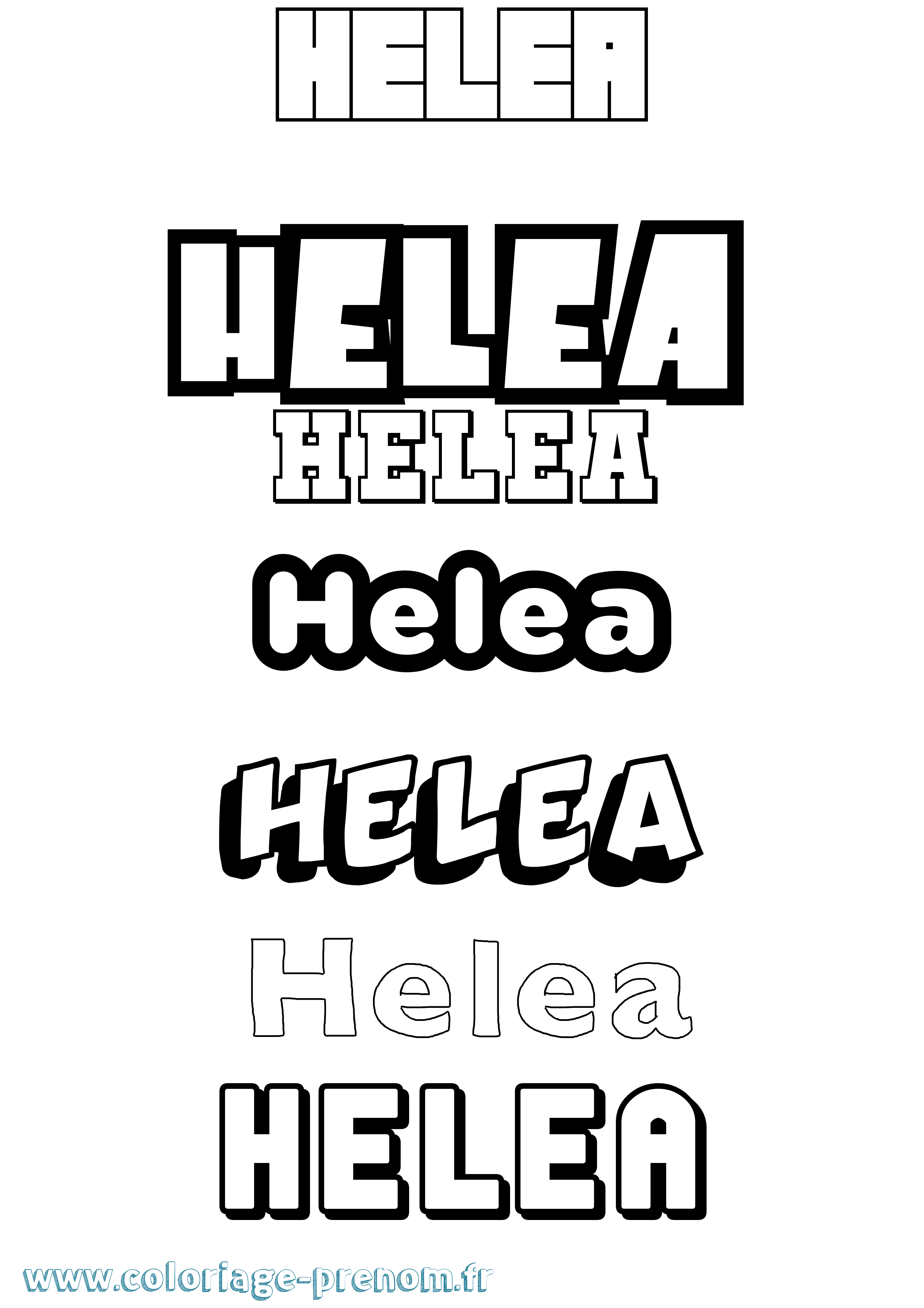 Coloriage Helea Simple Coloriage prénom Helea Simple