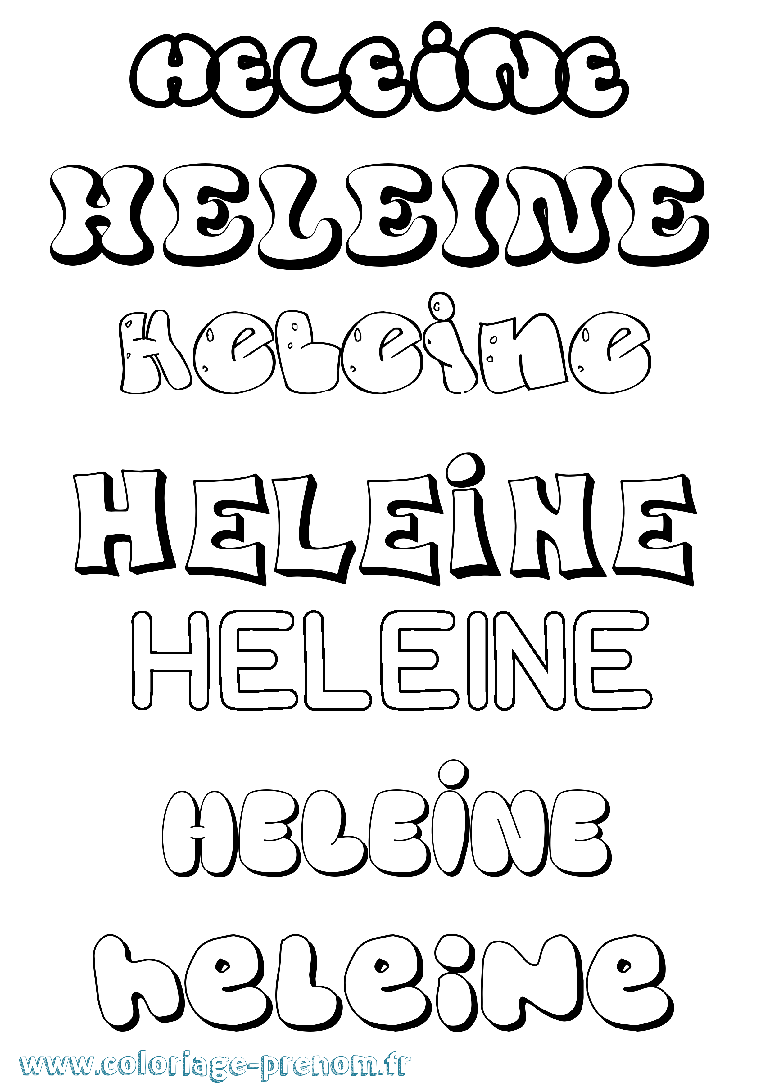 Coloriage Heleine Bubble Coloriage prénom Heleine Bubble