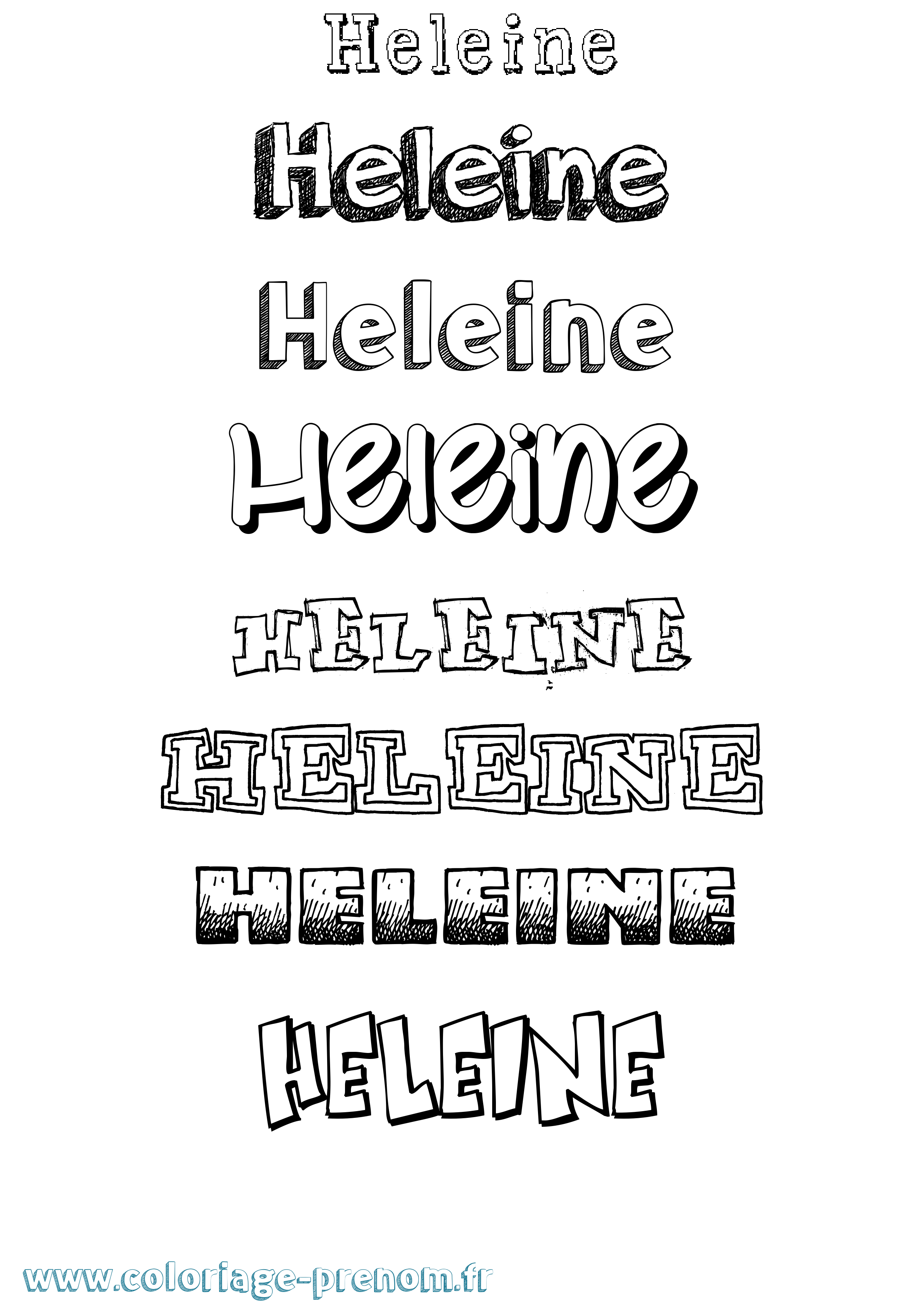 Coloriage Heleine Dessiné Coloriage prénom Heleine Dessiné