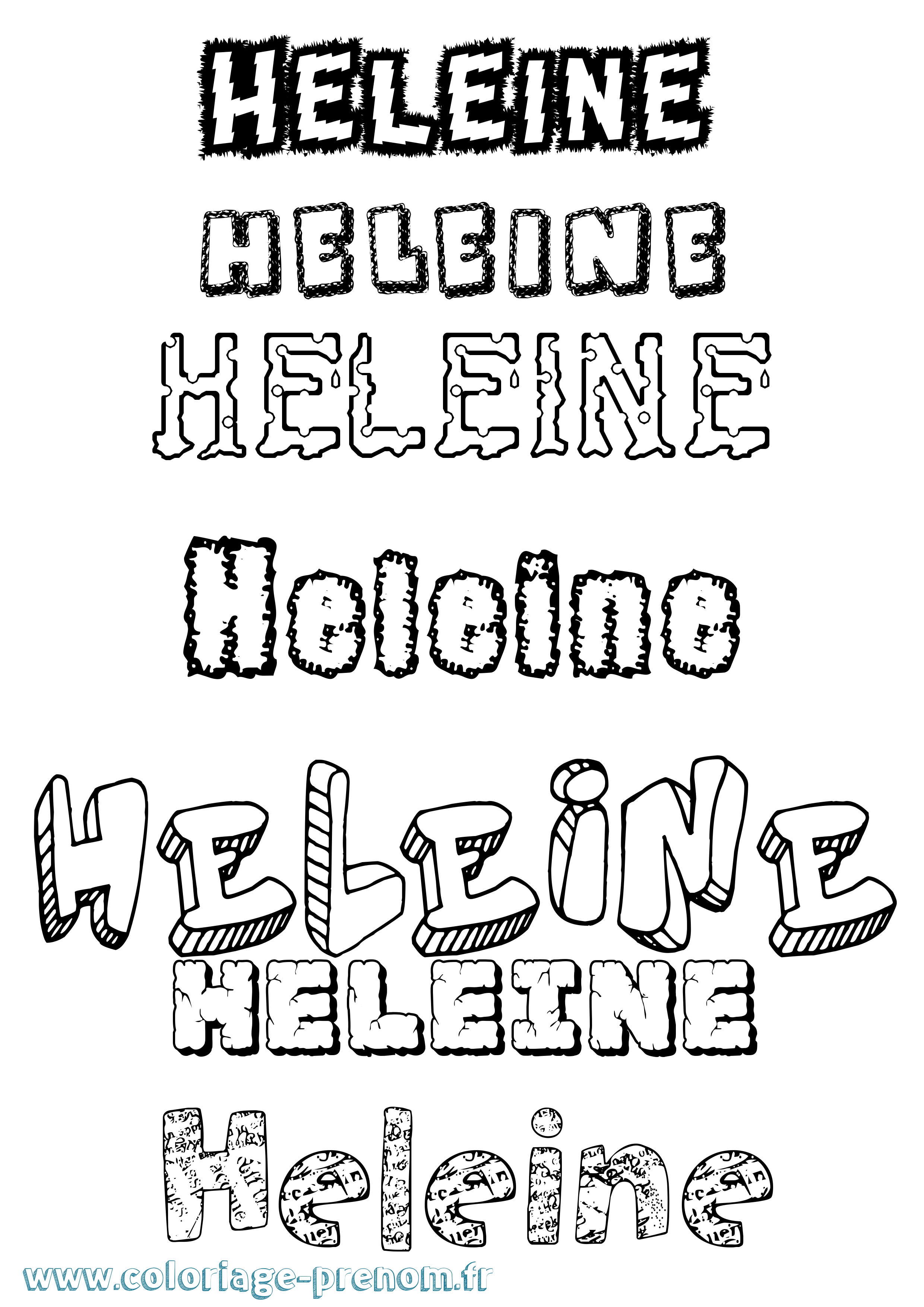 Coloriage Heleine Destructuré Coloriage prénom Heleine Destructuré