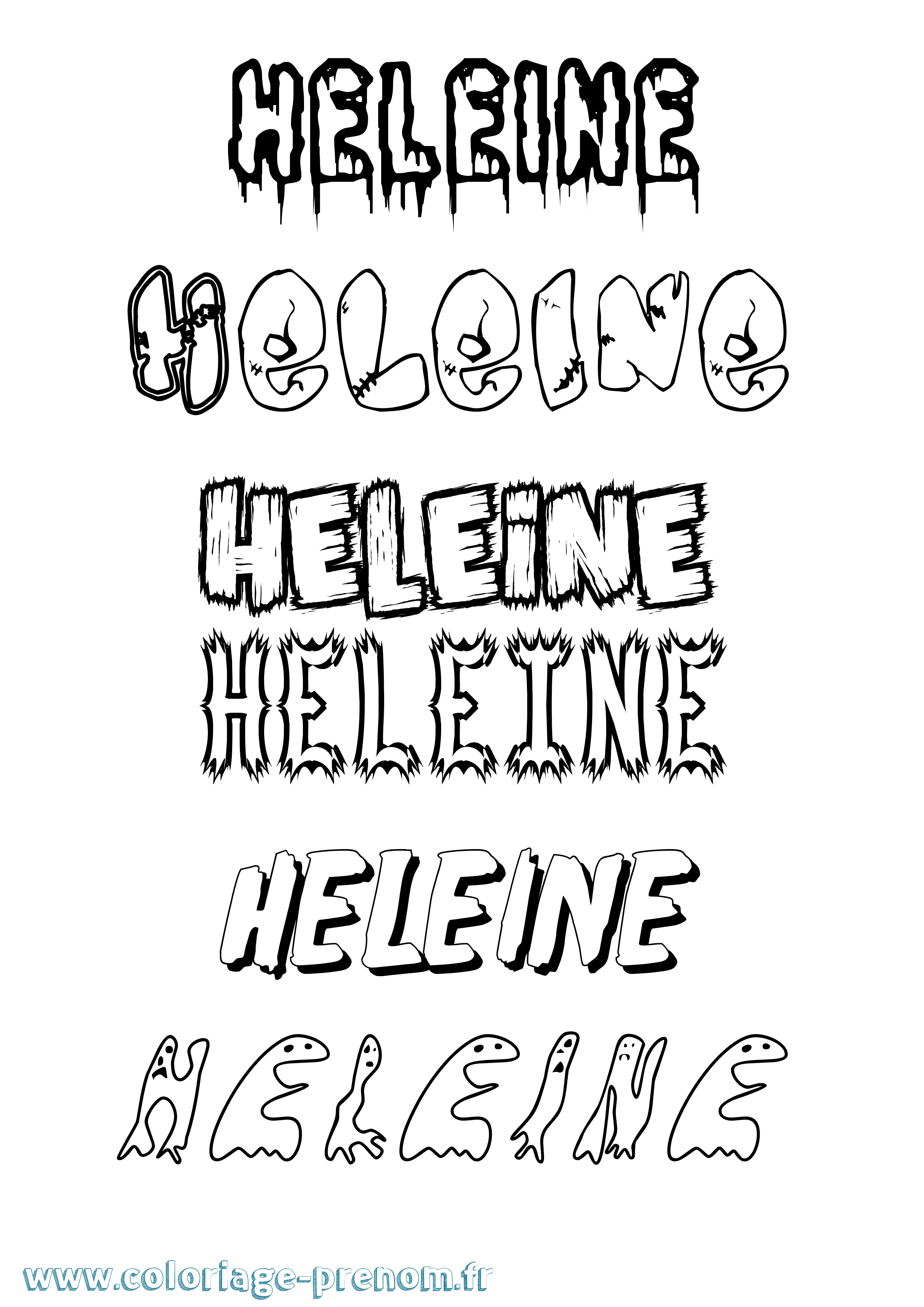 Coloriage Heleine Frisson Coloriage prénom Heleine Frisson