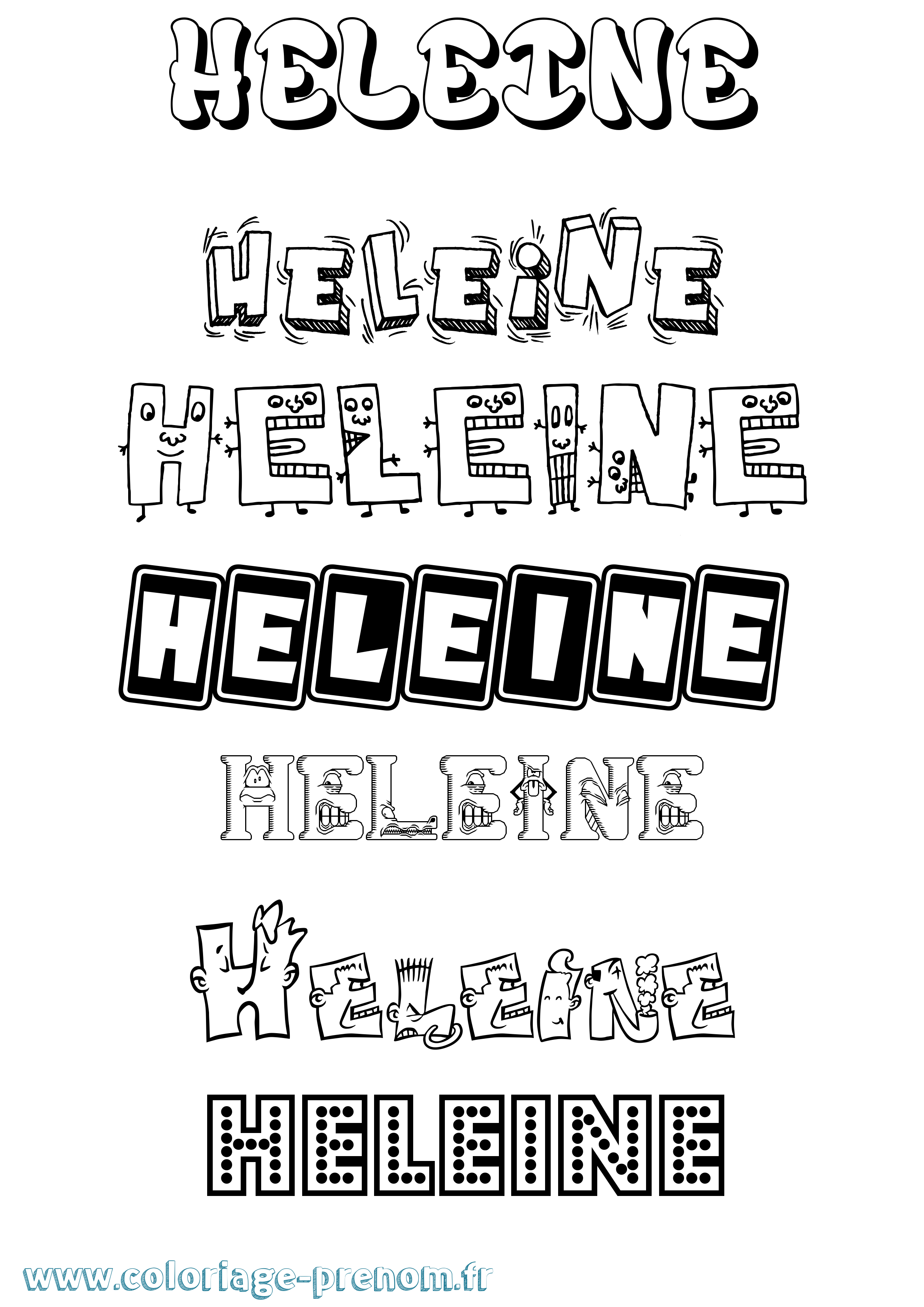Coloriage Heleine Fun Coloriage prénom Heleine Fun