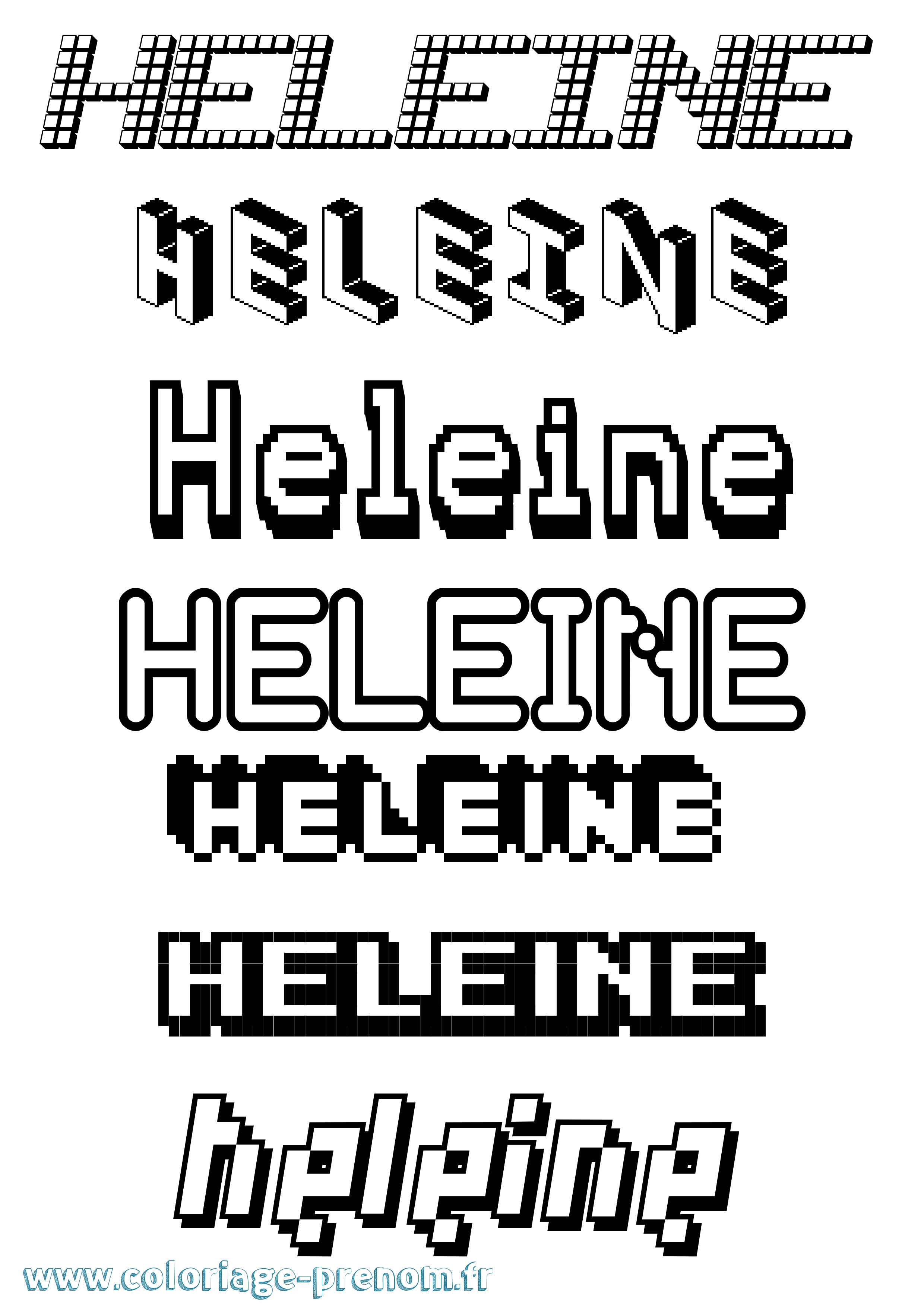 Coloriage Heleine Pixel Coloriage prénom Heleine Pixel