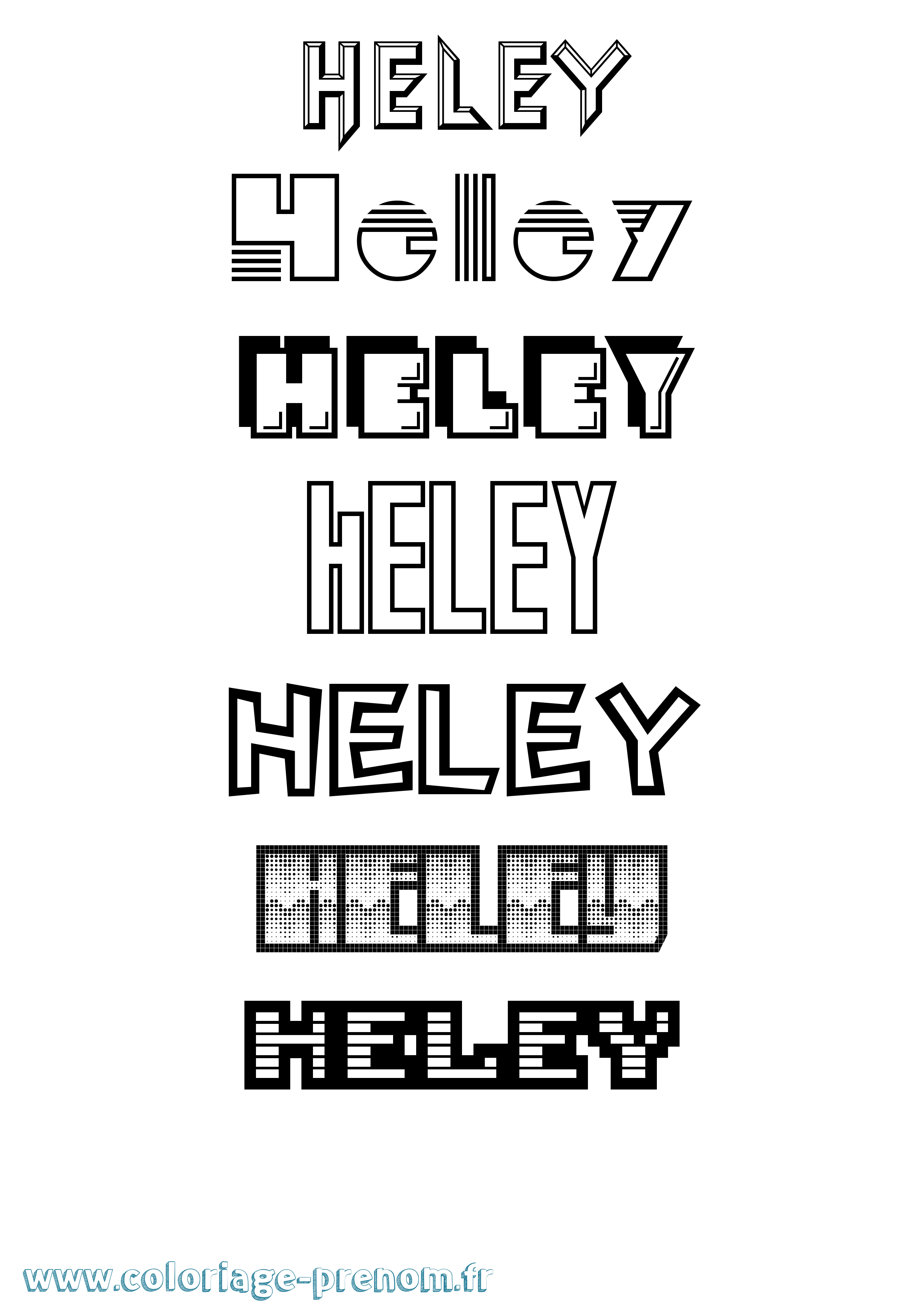 Coloriage Heley Jeux Vidéos Coloriage prénom Heley Jeux Vidéos