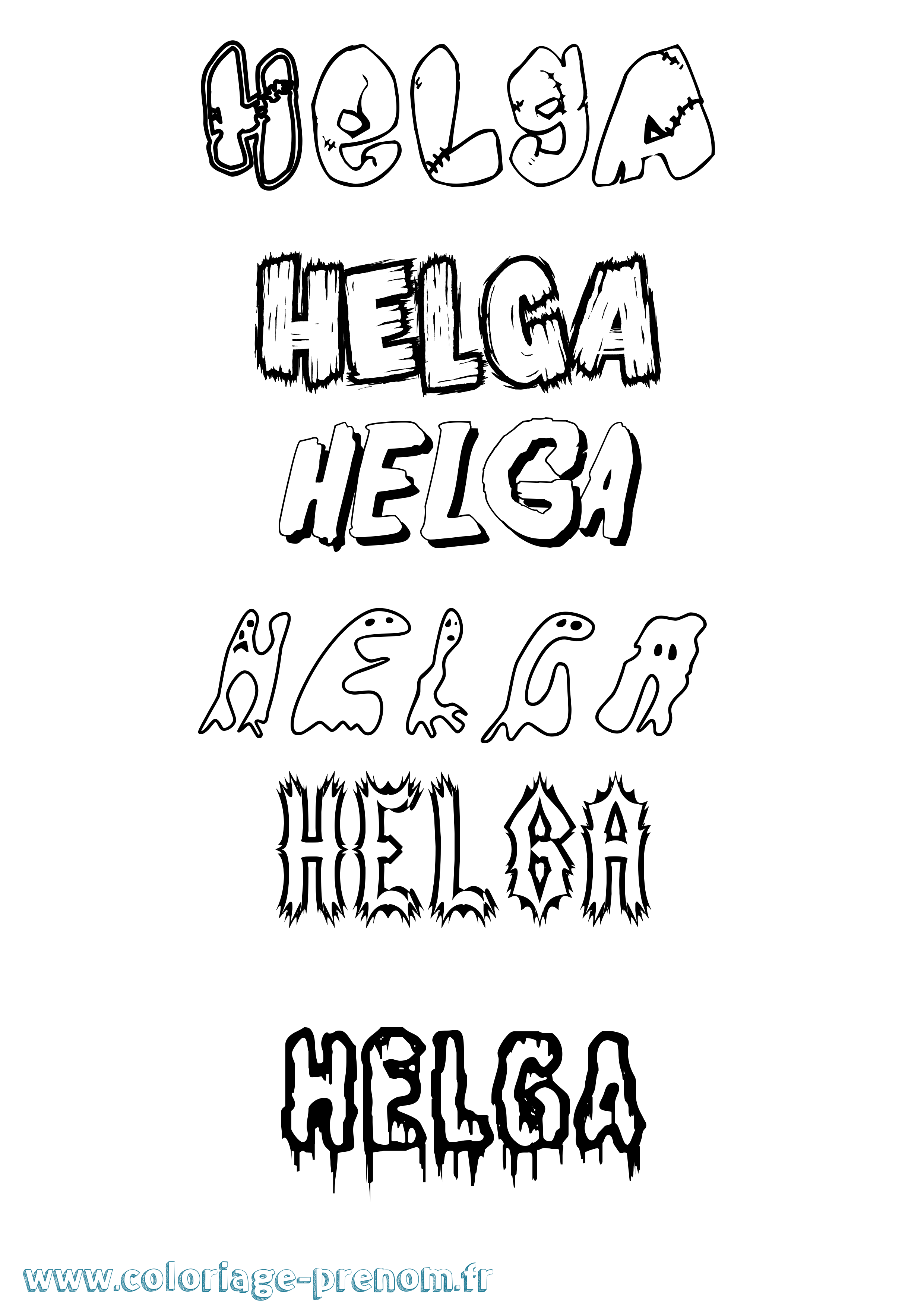Coloriage Helga Frisson Coloriage prénom Helga Frisson
