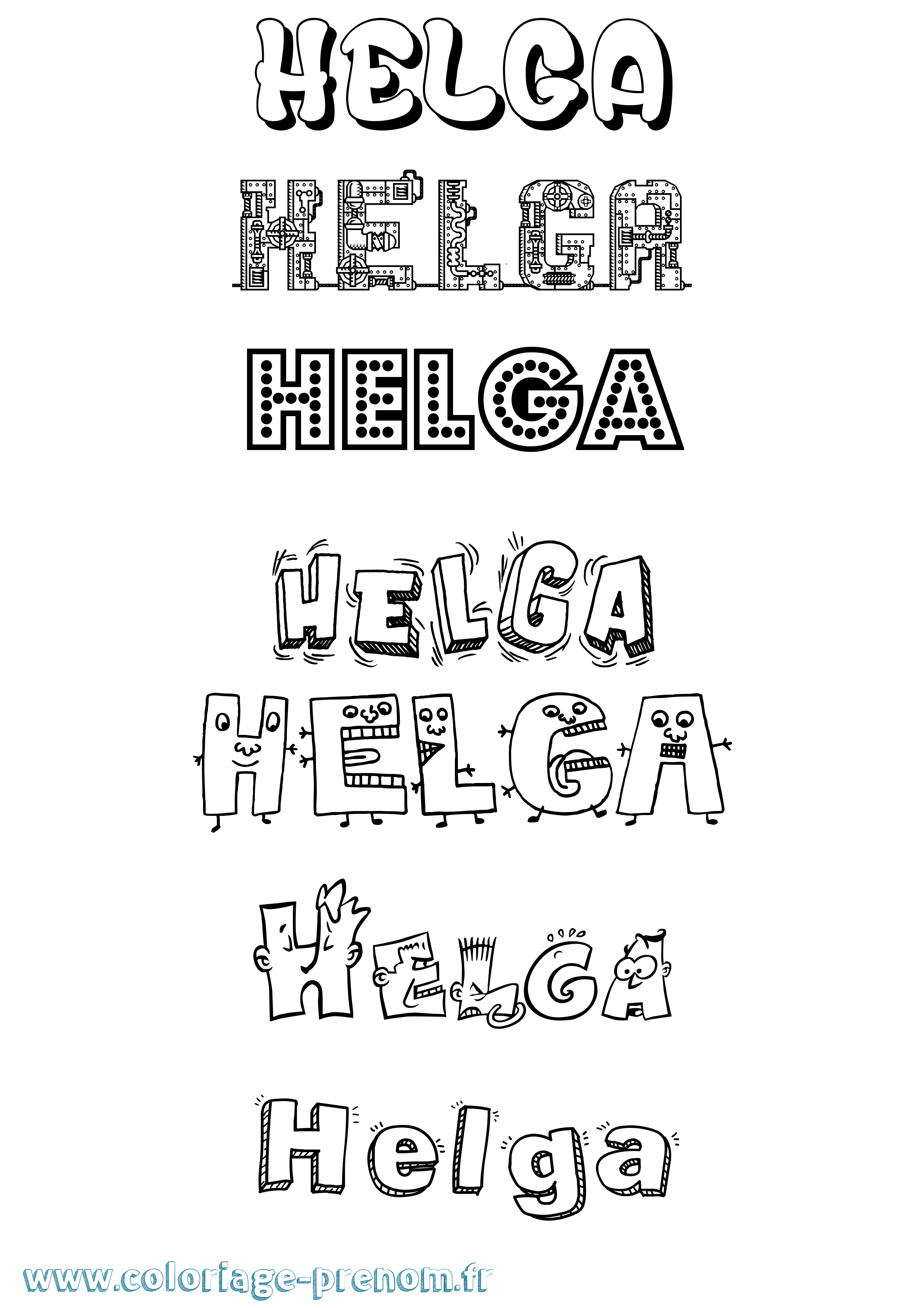 Coloriage Helga Fun Coloriage prénom Helga Fun