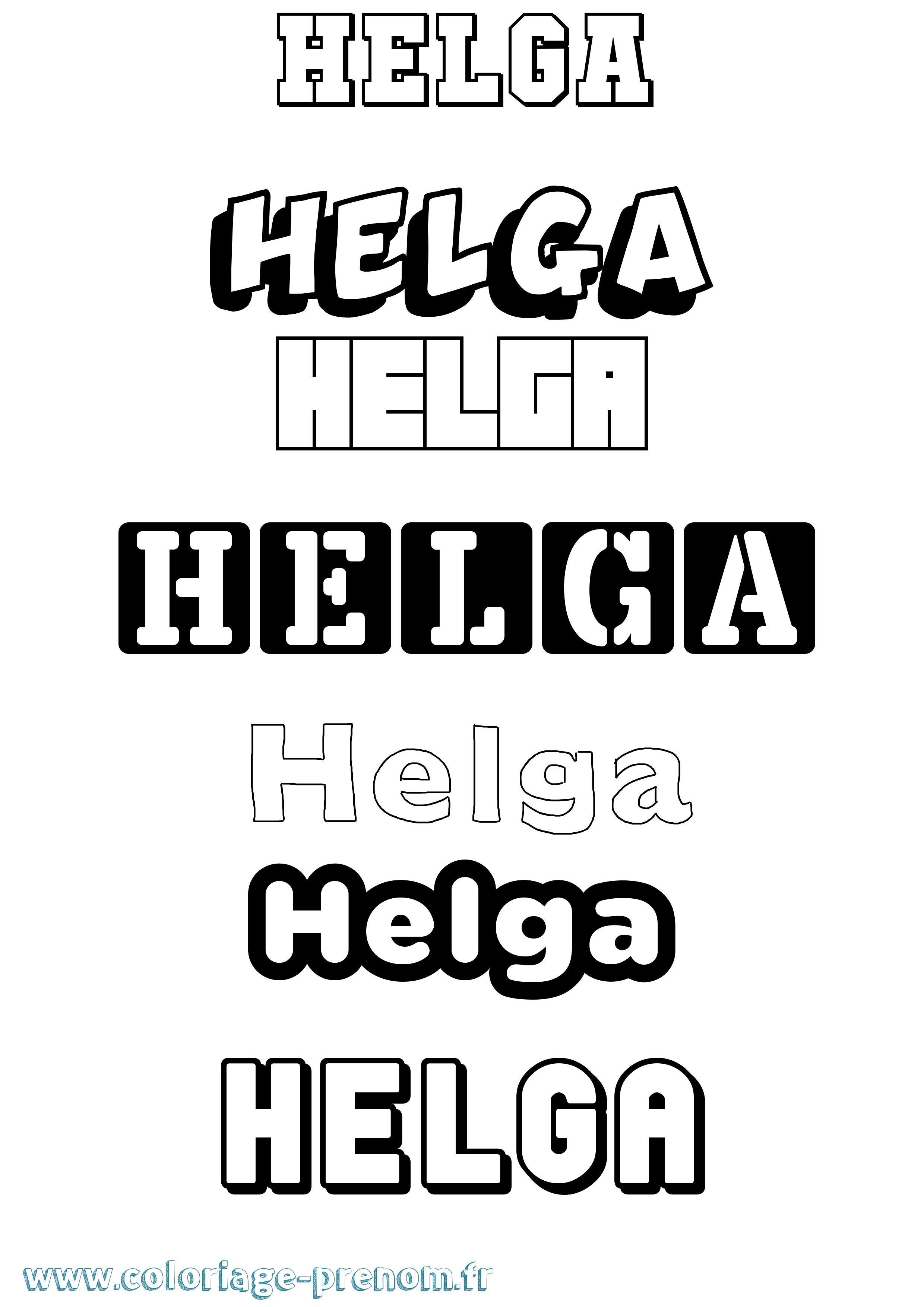Coloriage Helga Simple Coloriage prénom Helga Simple