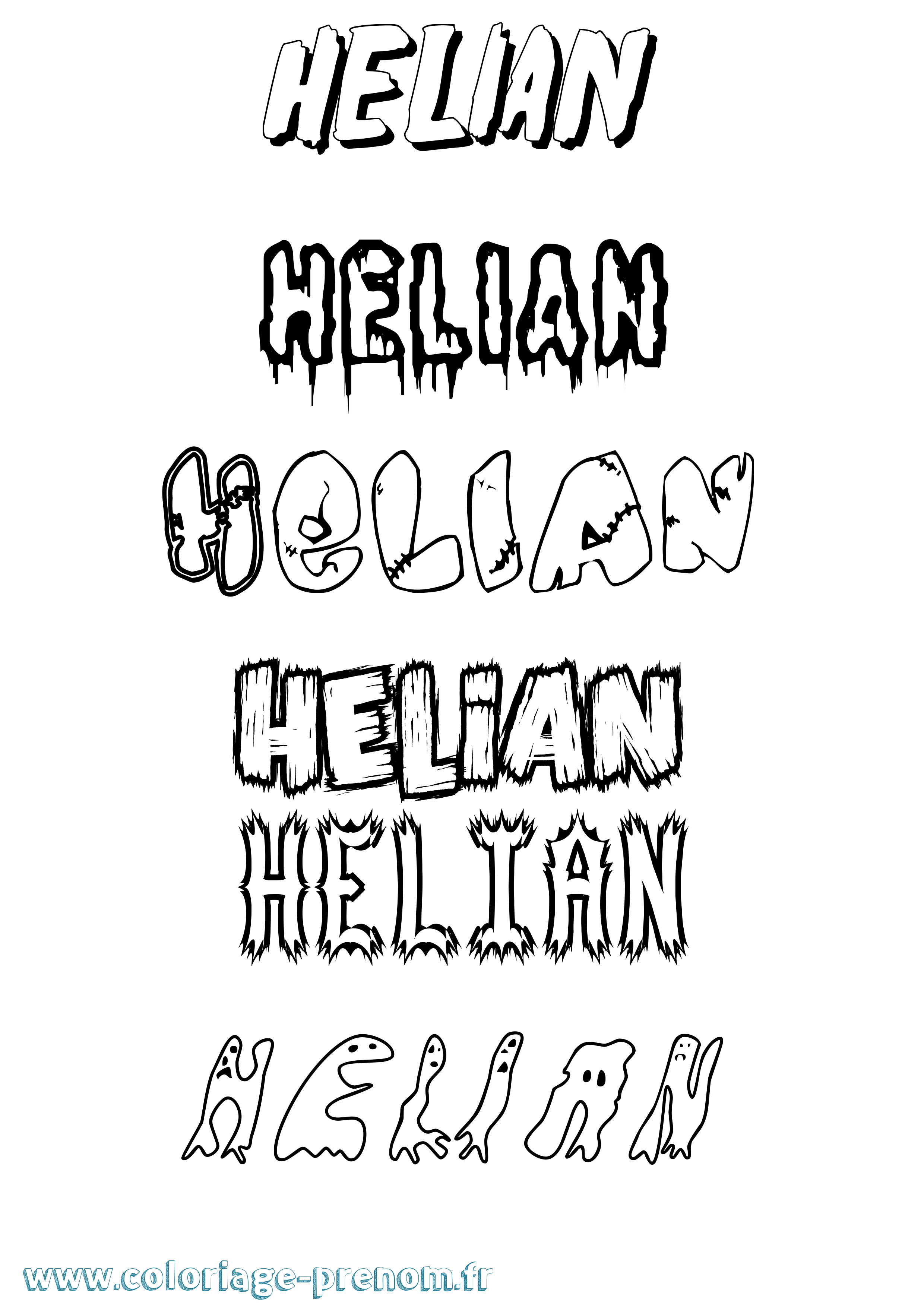 Coloriage Helian Frisson Coloriage prénom Helian Frisson
