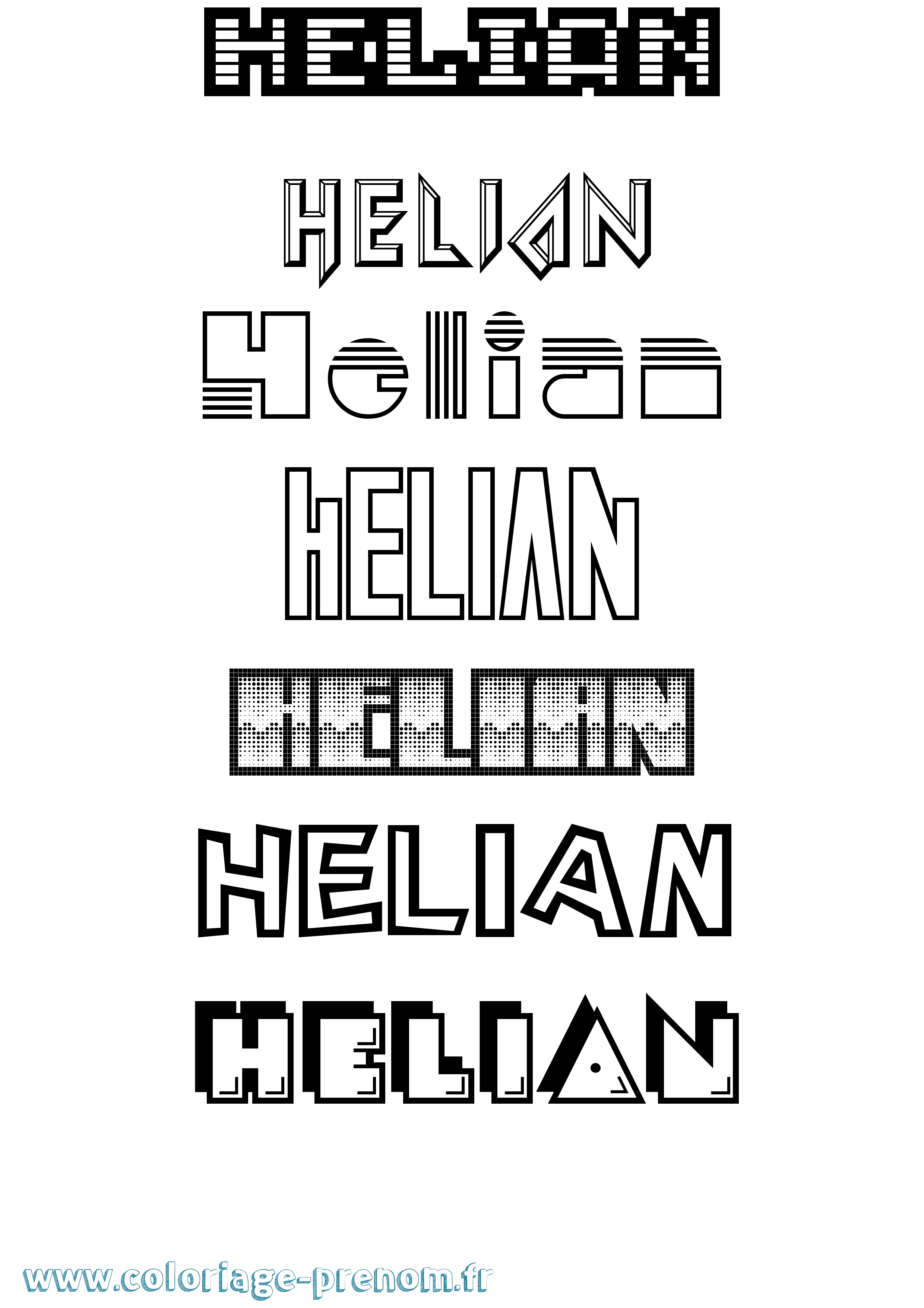 Coloriage Helian Jeux Vidéos Coloriage prénom Helian Jeux Vidéos