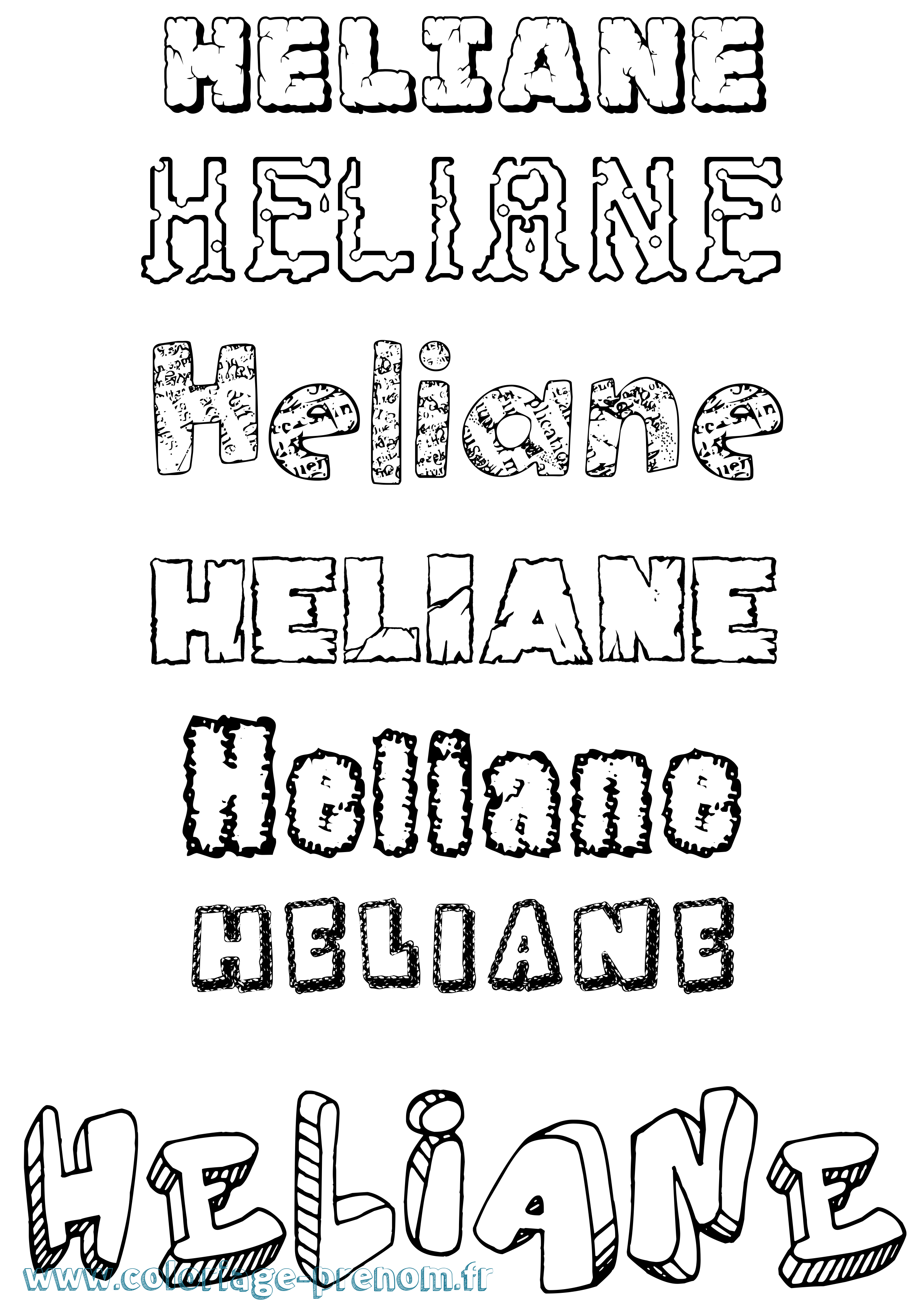Coloriage Heliane Destructuré Coloriage prénom Heliane Destructuré