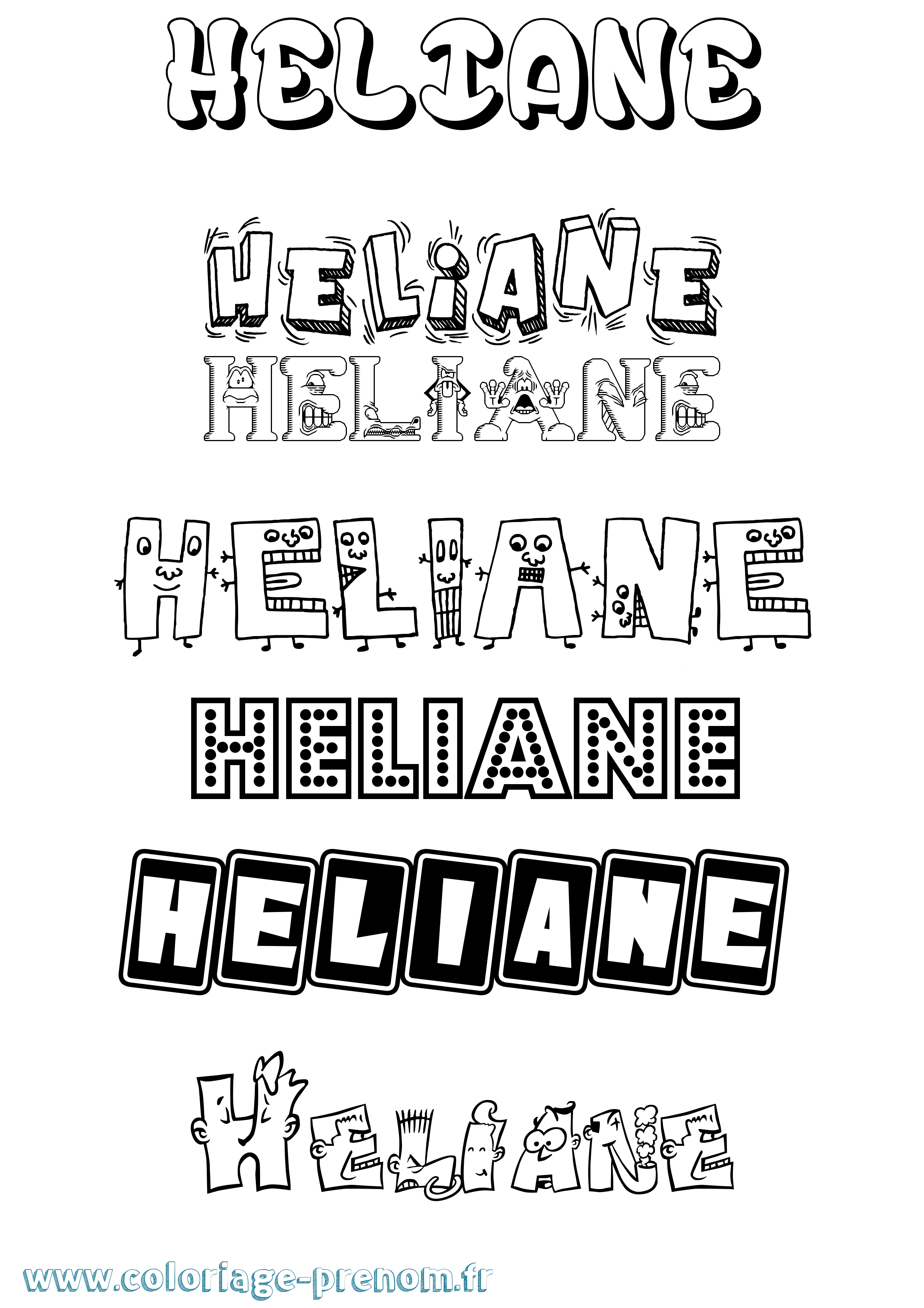 Coloriage Heliane Fun Coloriage prénom Heliane Fun