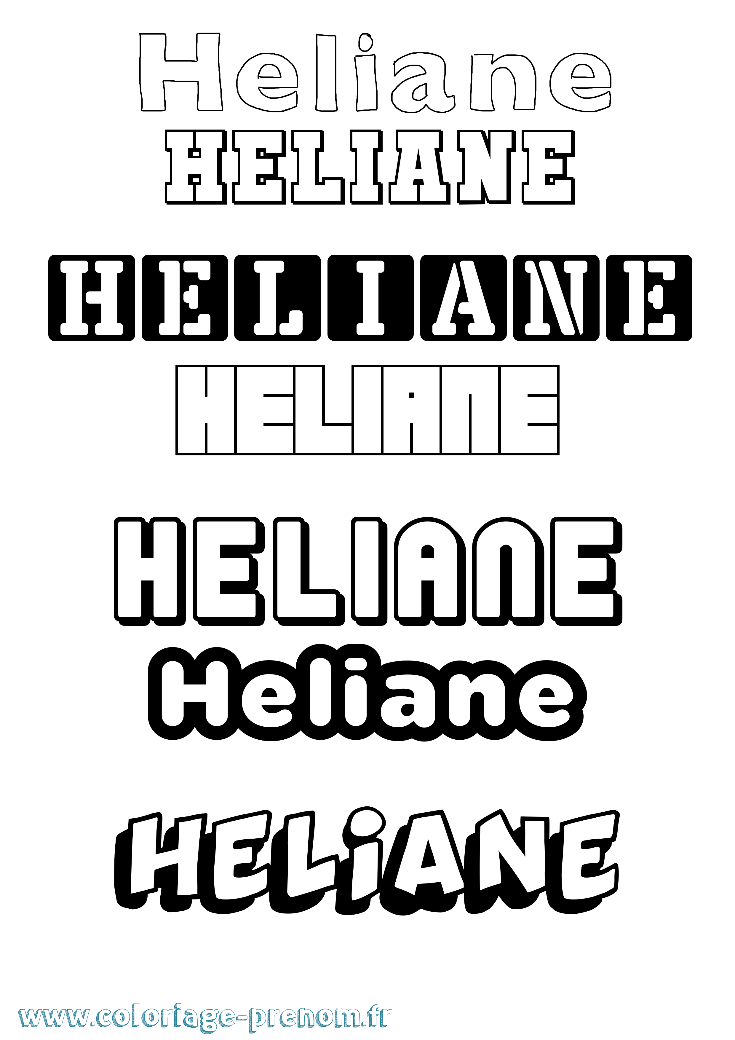 Coloriage Heliane Simple Coloriage prénom Heliane Simple