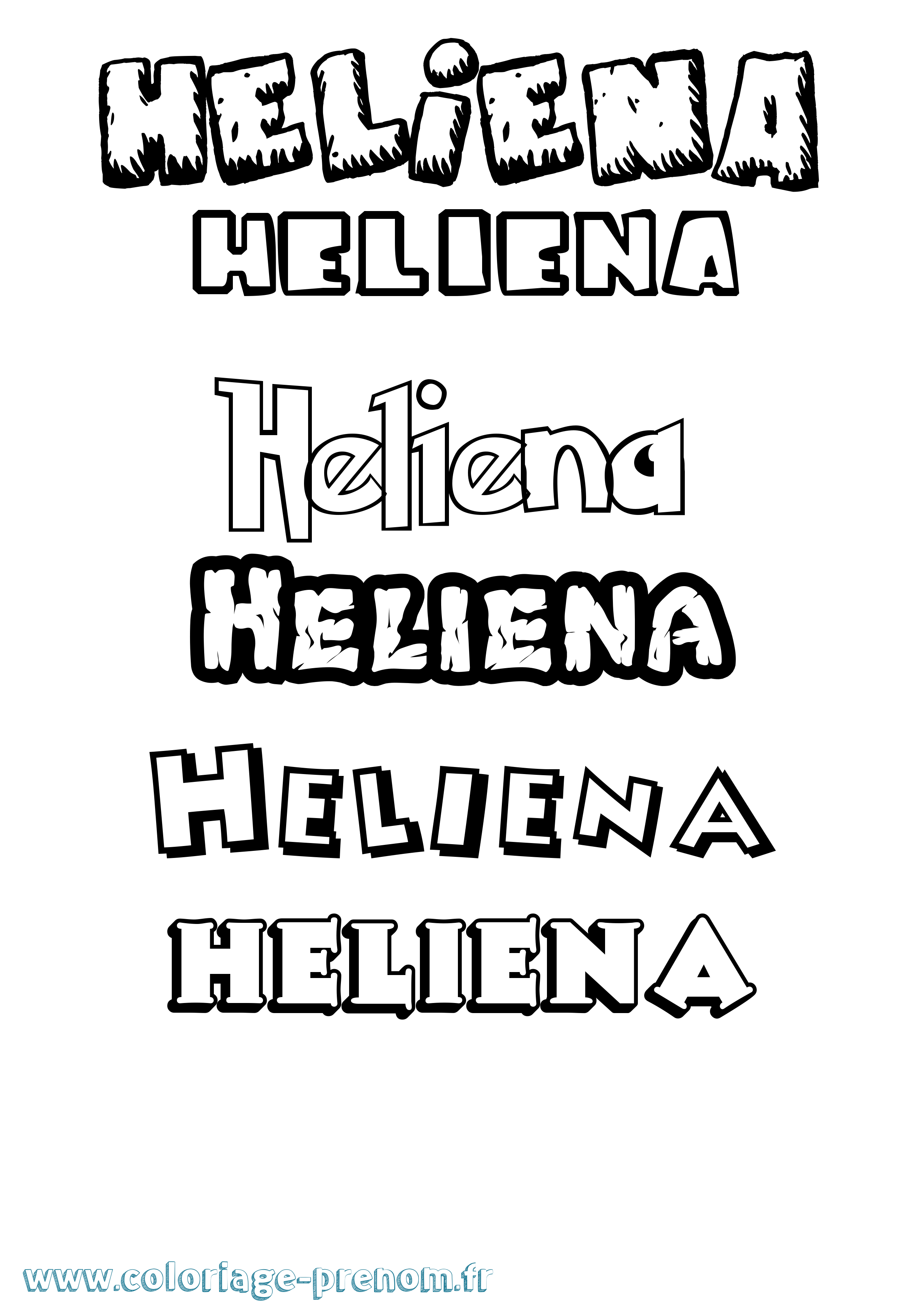 Coloriage Heliena Dessin Animé Coloriage prénom Heliena Dessin Animé