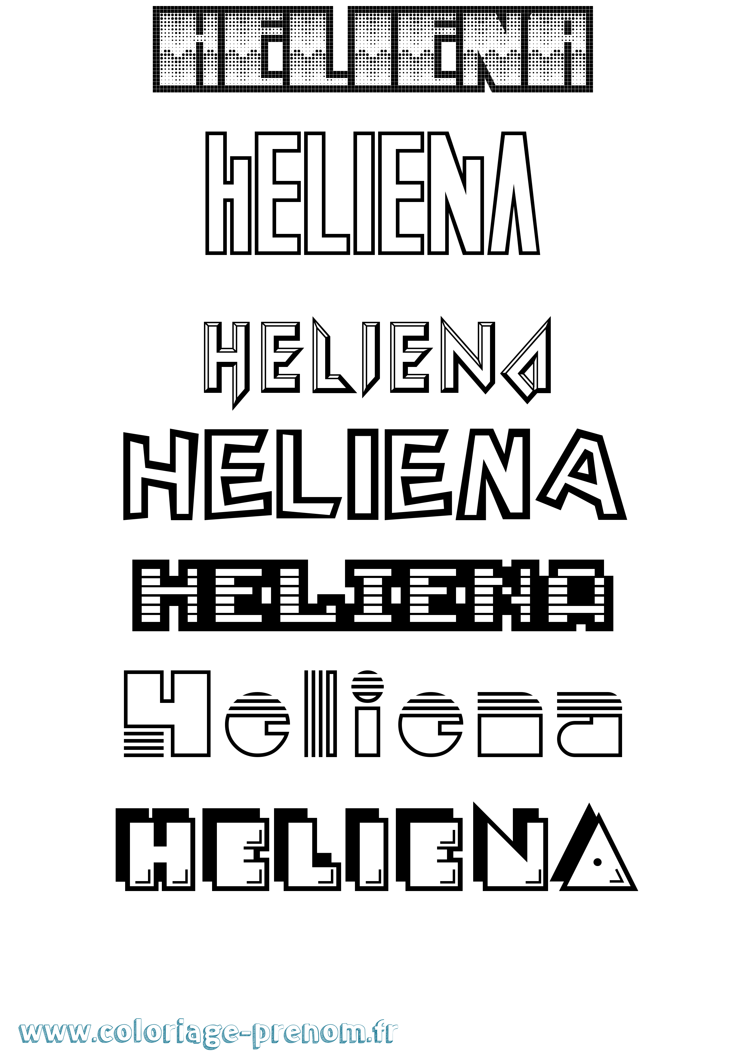 Coloriage Heliena Jeux Vidéos Coloriage prénom Heliena Jeux Vidéos