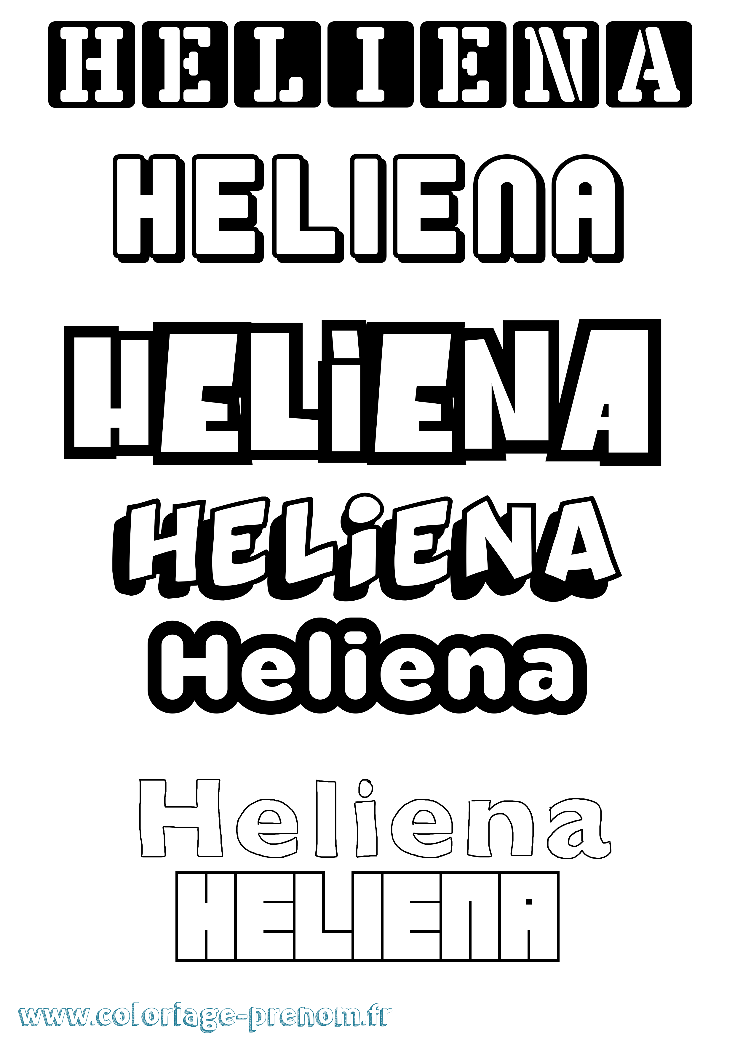 Coloriage Heliena Simple Coloriage prénom Heliena Simple