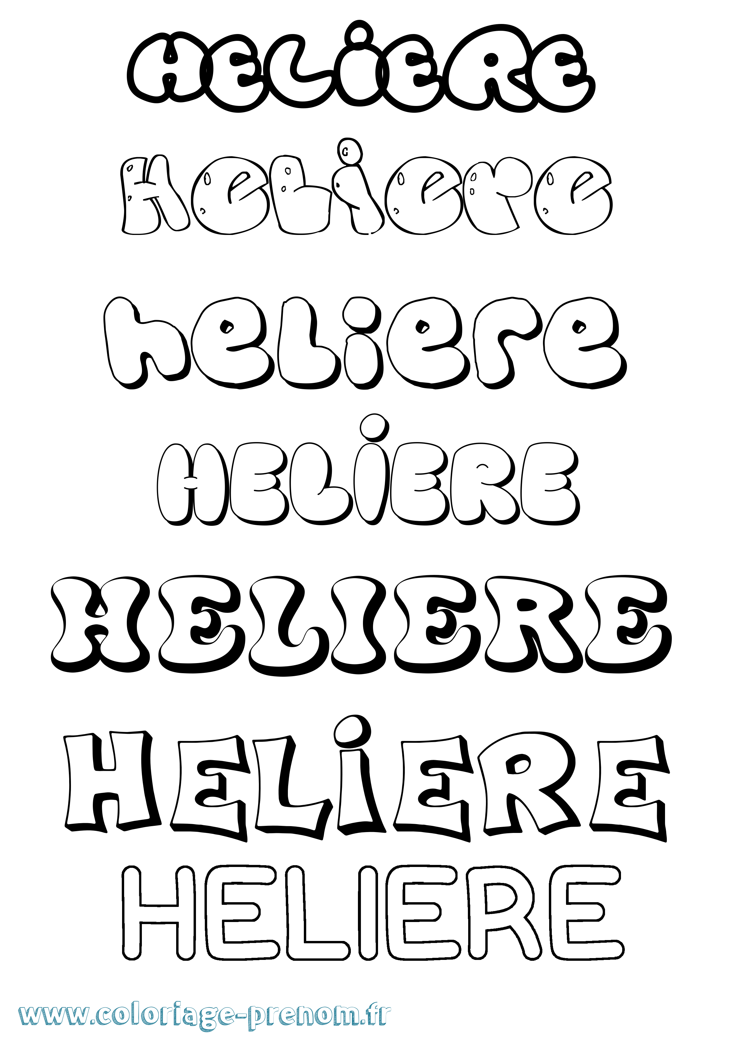Coloriage Heliere Bubble Coloriage prénom Heliere Bubble